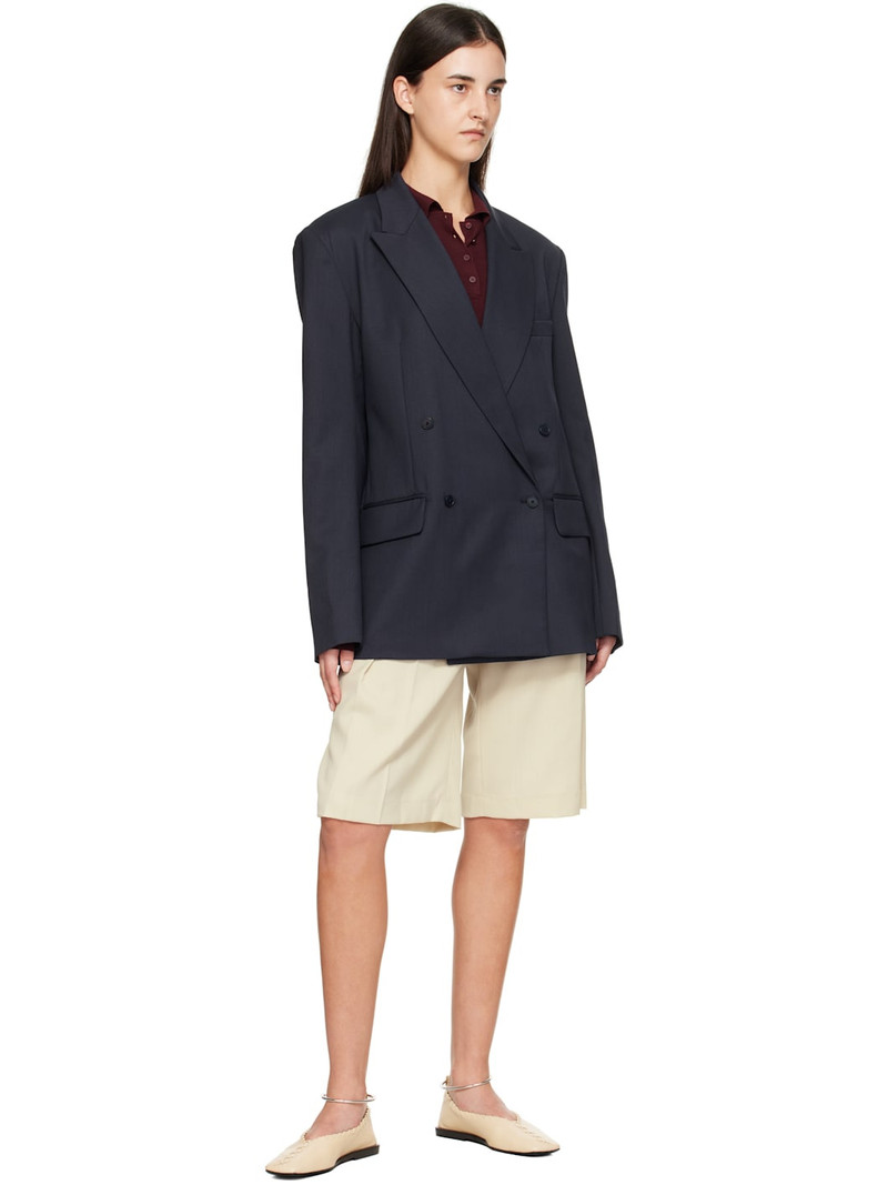 The Frankie Shop Navy Newark Double Breasted Blazer outlook