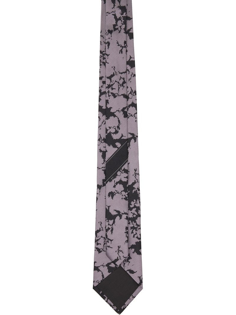 Dries Van Noten Purple & Black Printed Silk Tie outlook