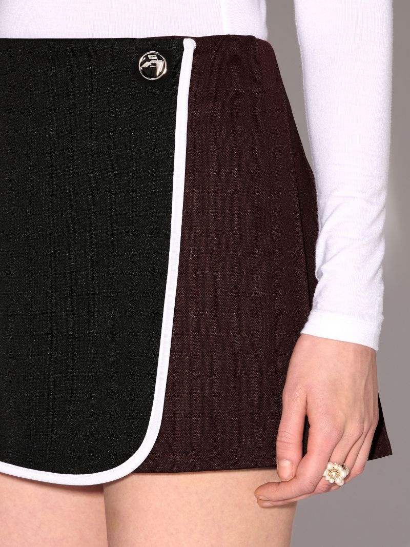 BACK PLEATS TRACK SKIRT - 6