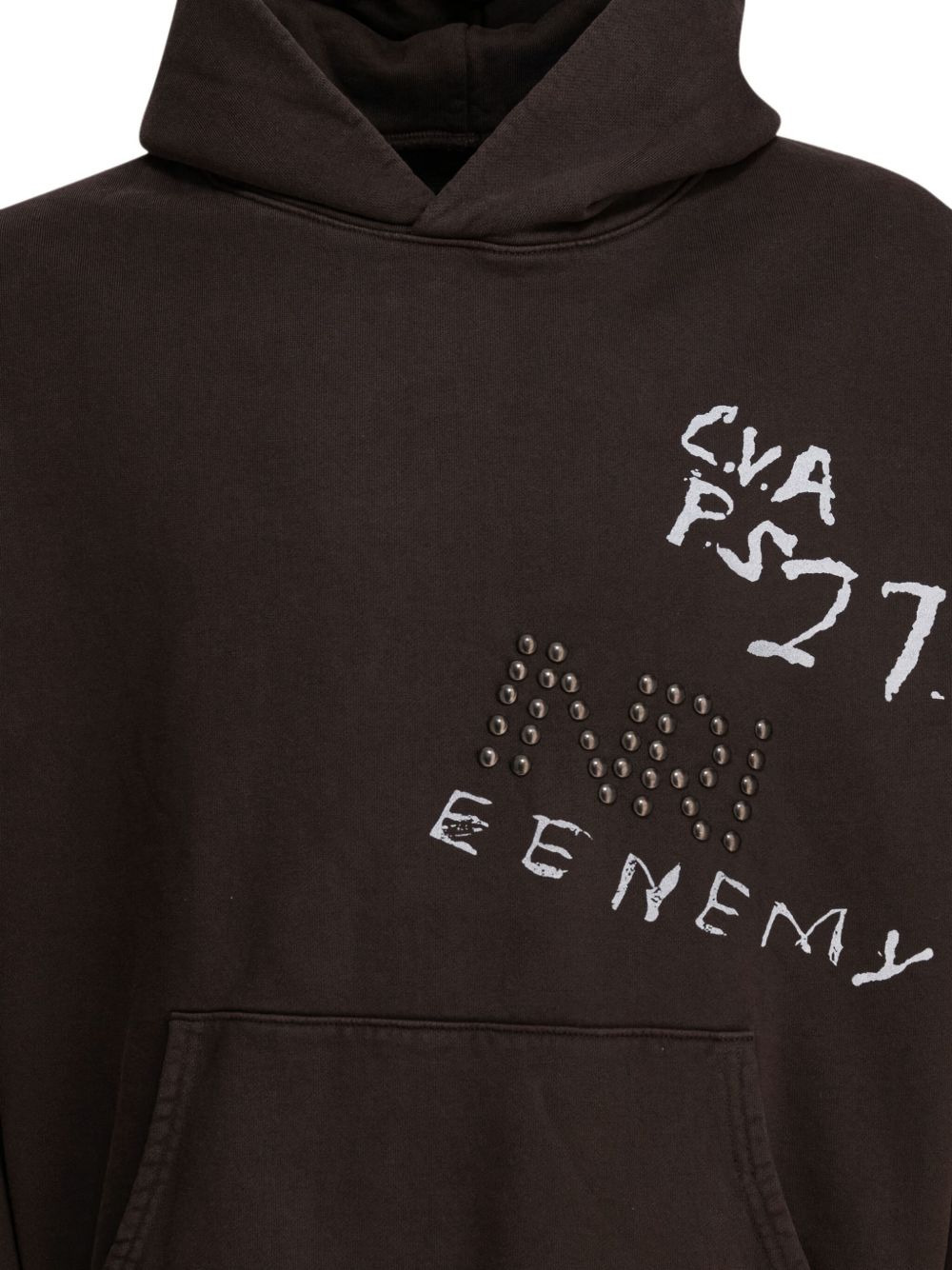stud-detail printed hoodie - 3