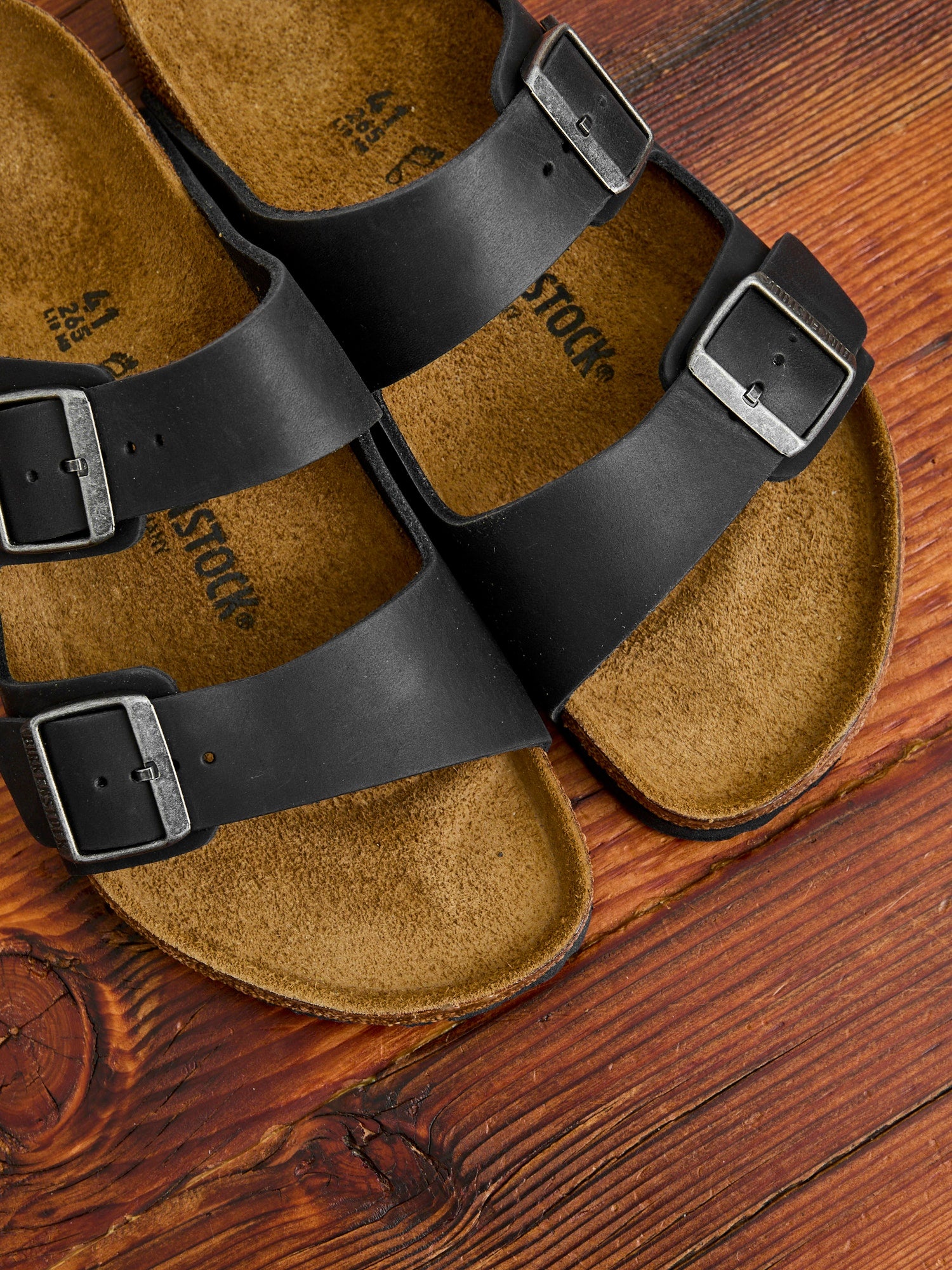 Arizona Sandal in Black Oiled Leather - 5