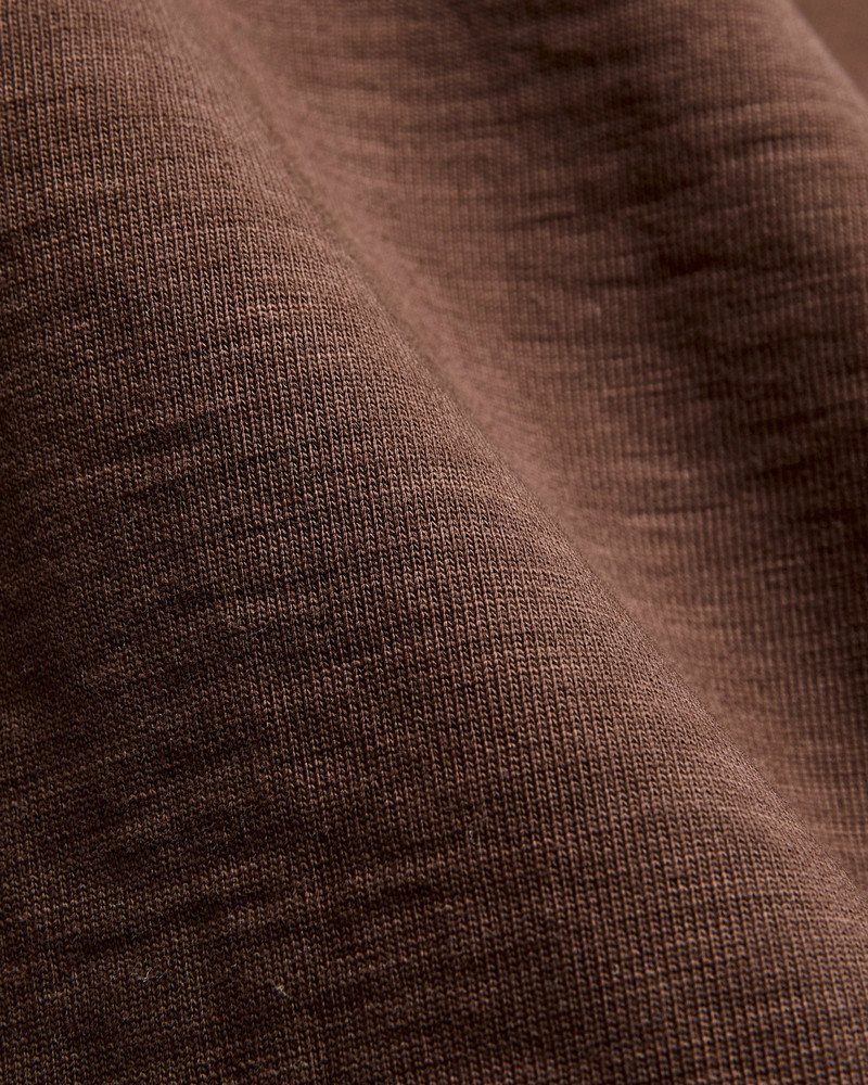 Merz b. Schwanen 2S14 "Good Originals" Super Heavyweight 10.7oz Loopwheel T-Shirt in Chocolate outlook