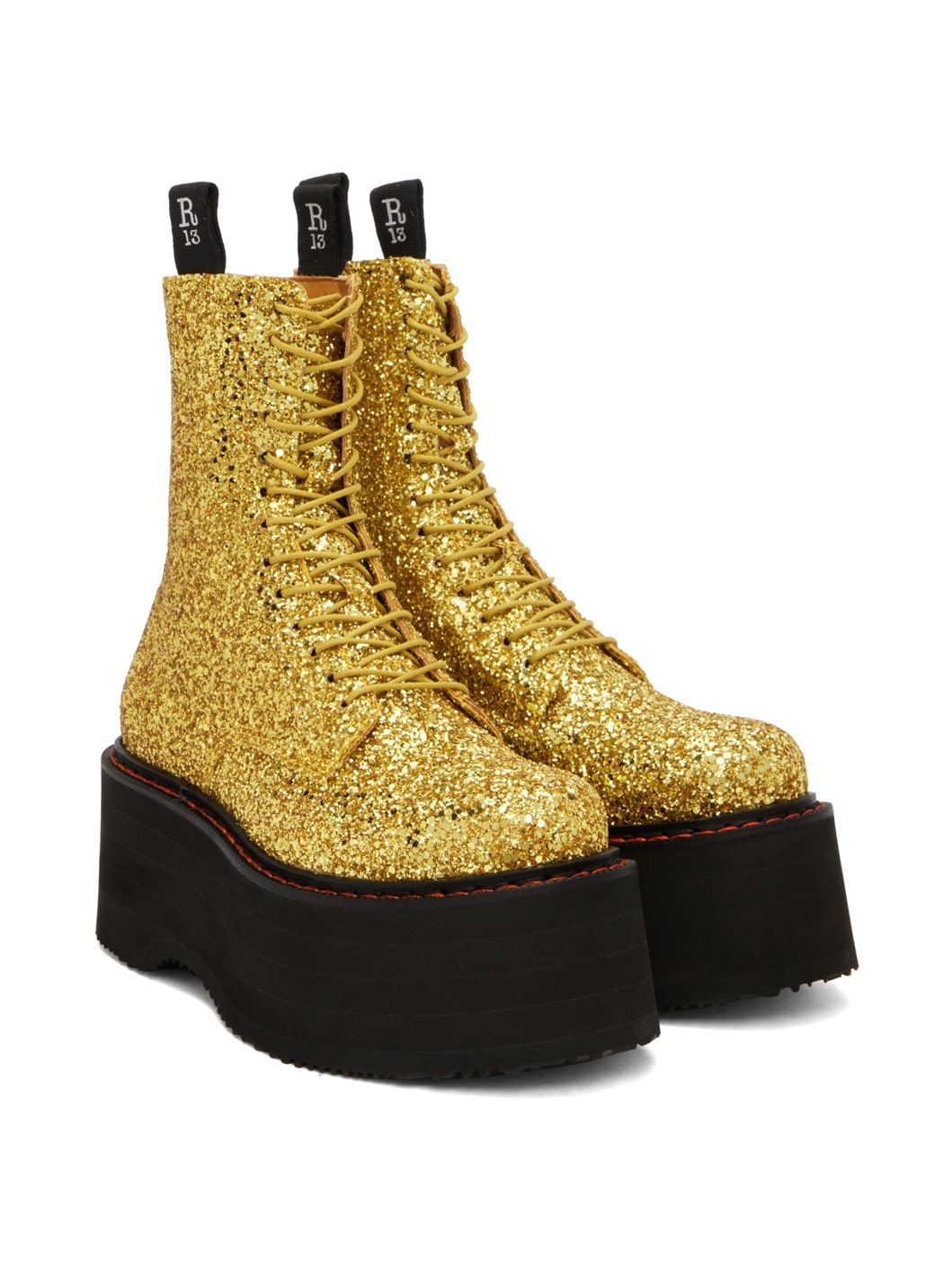 Gold Double Stack Boots - 4