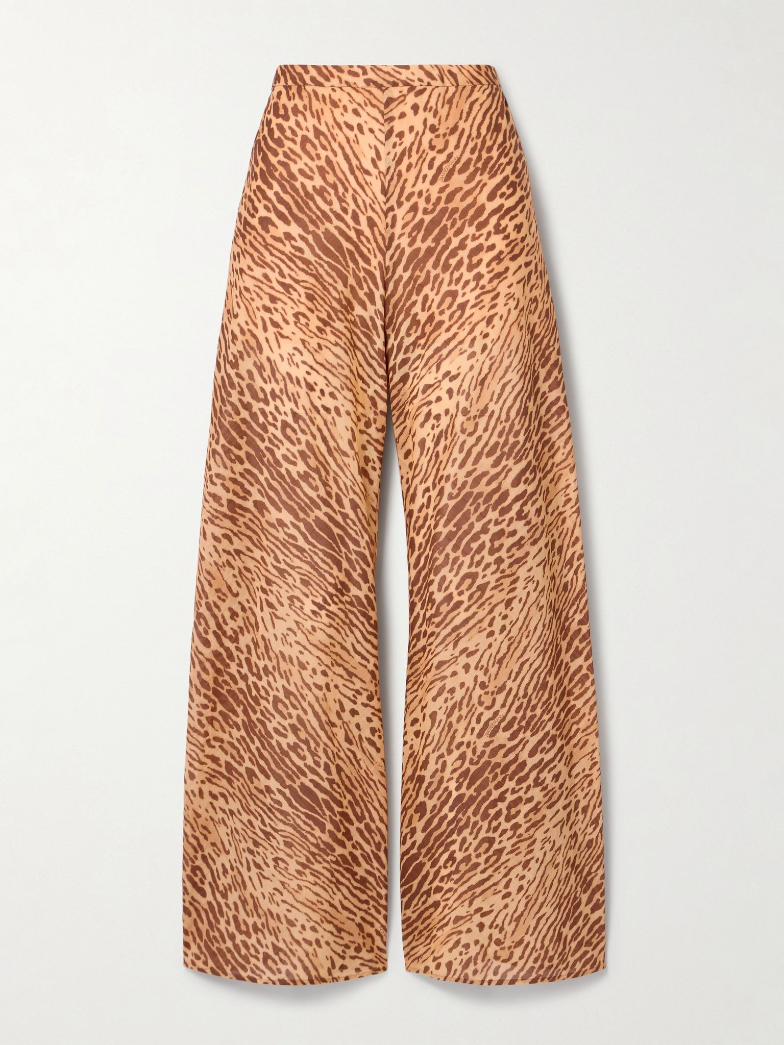 Cascadian leopard-print cotton-poplin flared pants Brown - 1