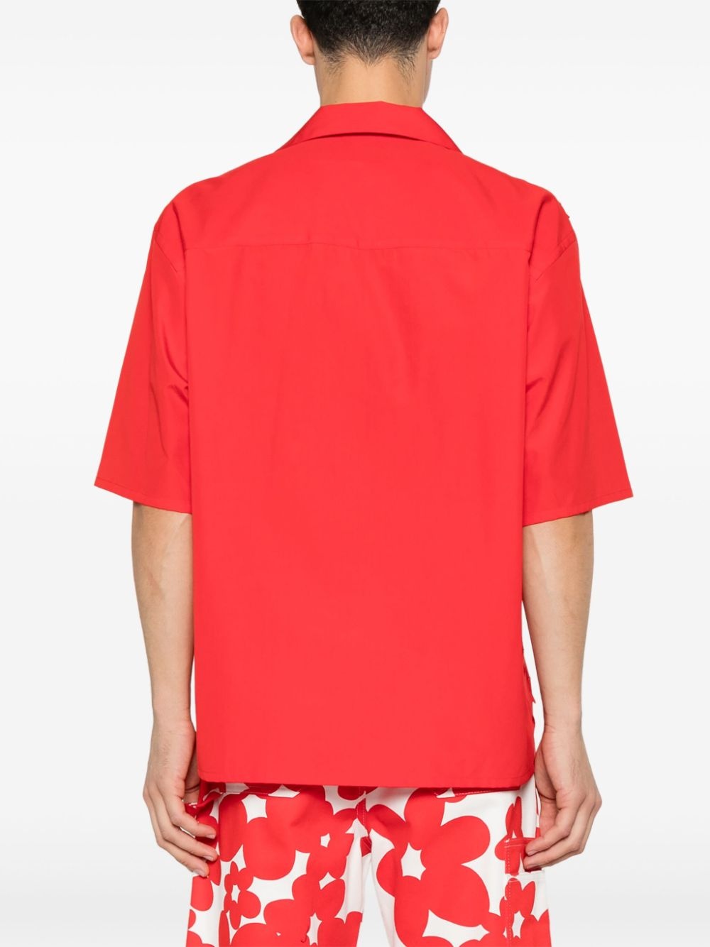 logo-embroidered cut-out shirt - 4