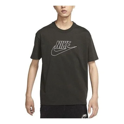 Nike Logo Printing Casual Round Neck Short Sleeve Red Green DR7826-355 - 1
