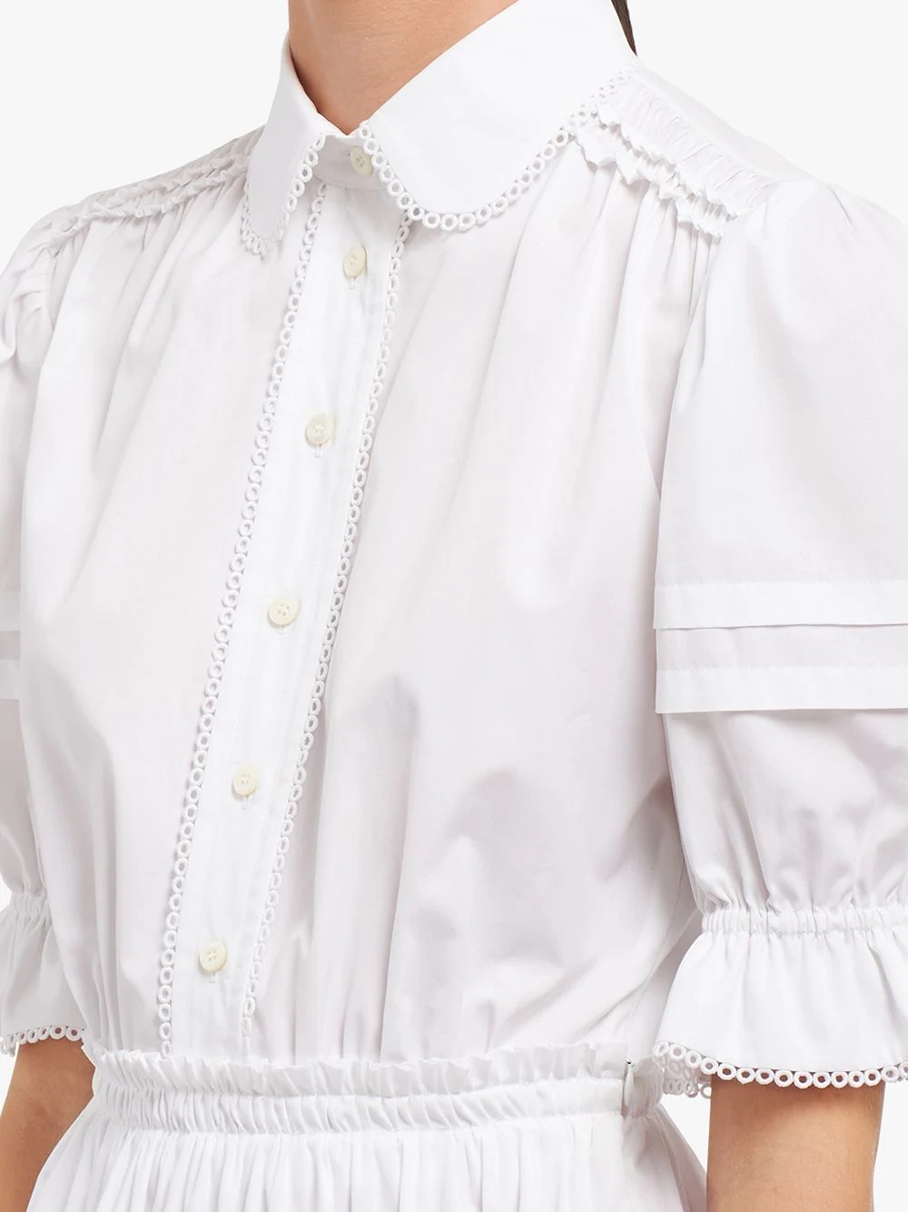 lace trim shirt dress - 5