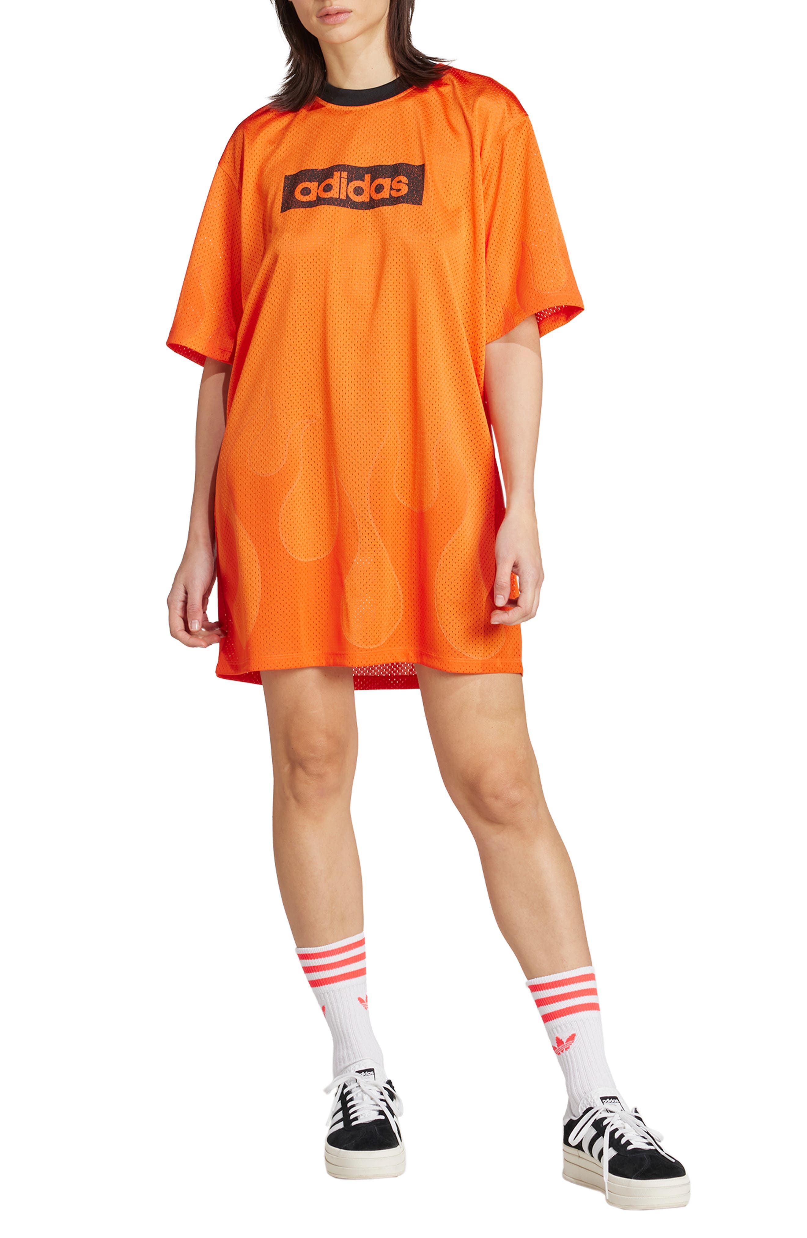 adidas Hockey Mesh Minidress in Semi Impact Orange at Nordstrom - 1