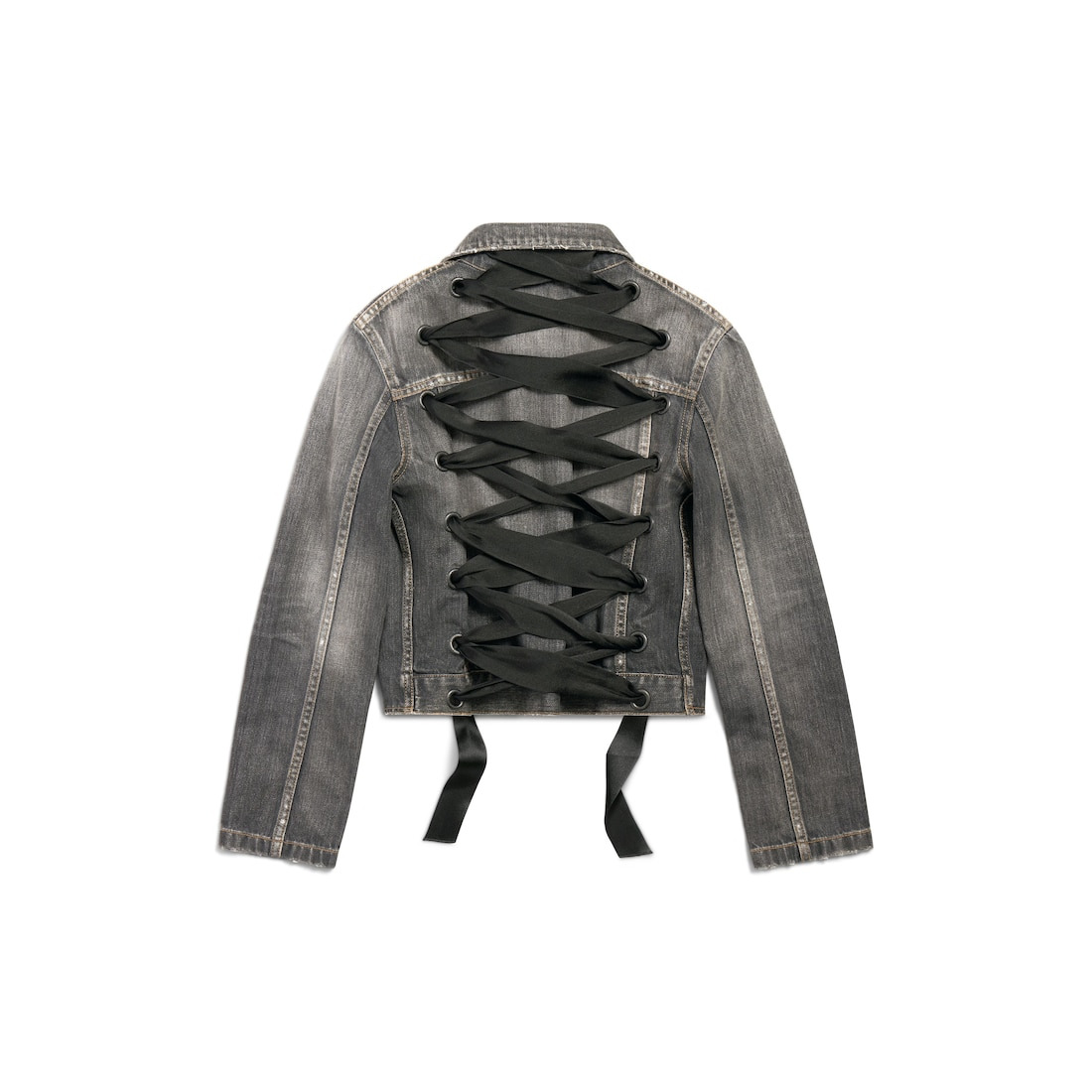 Women's Lace-up Jacket in Dark Grey - 1