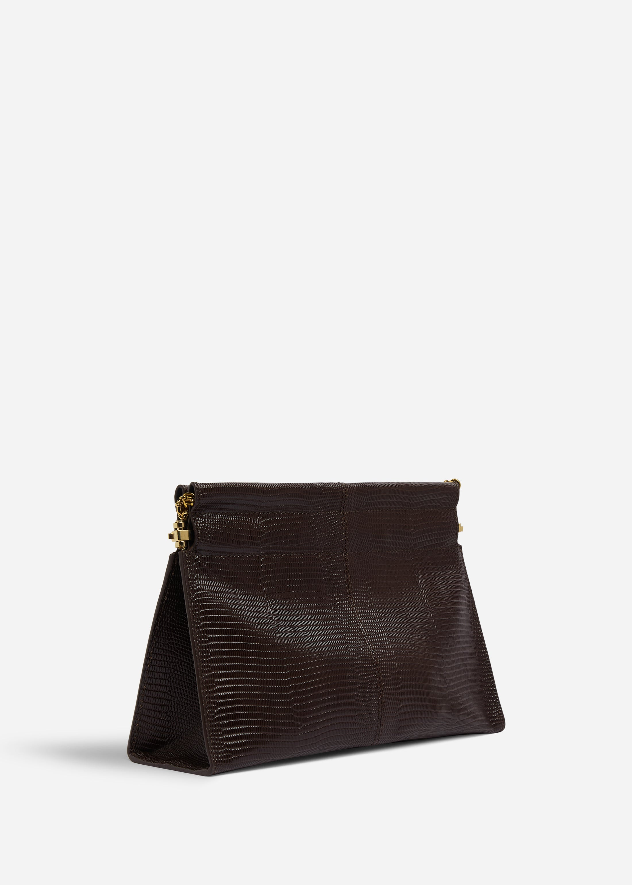 Small Leather Clutch with Chain - 3