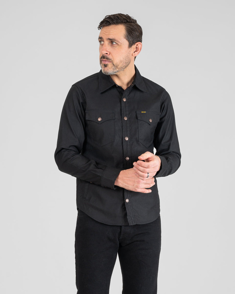 Iron Heart 8OZ MILITARY WHIPCORD CPO SHIRT - BLACK outlook