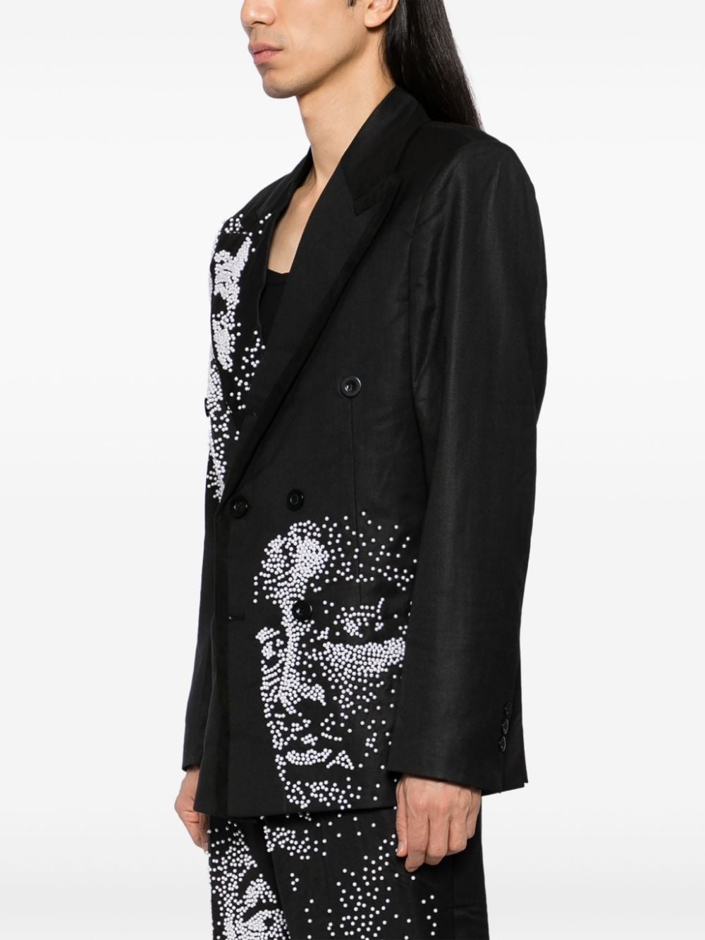 Embellished Face blazer - 3