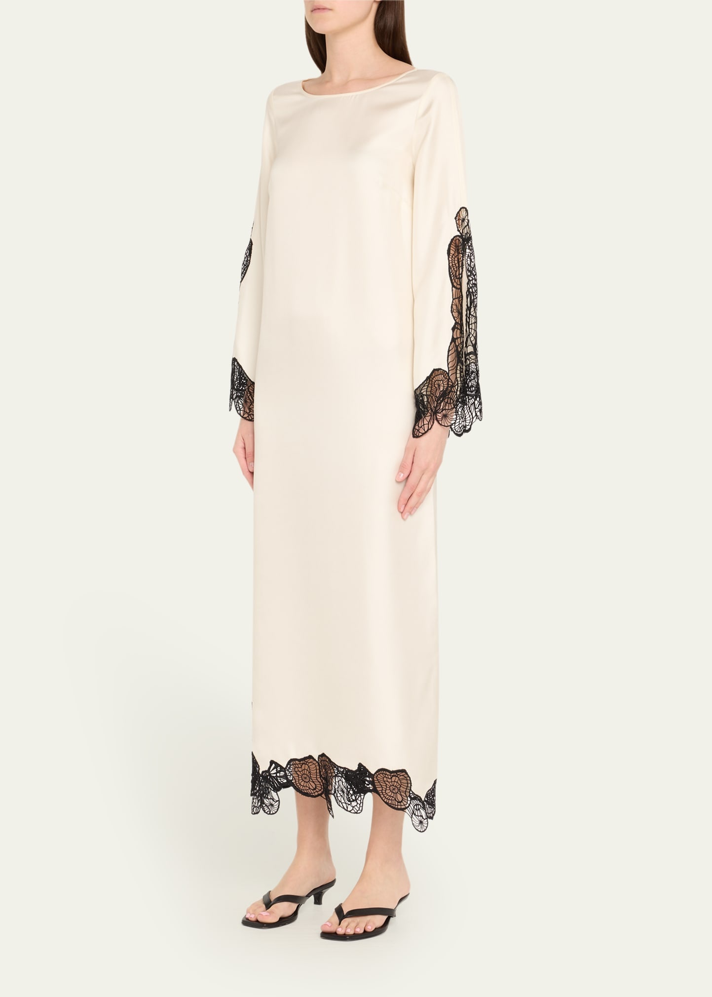 Soto Lace Trim Silk-Blend Dress - 4
