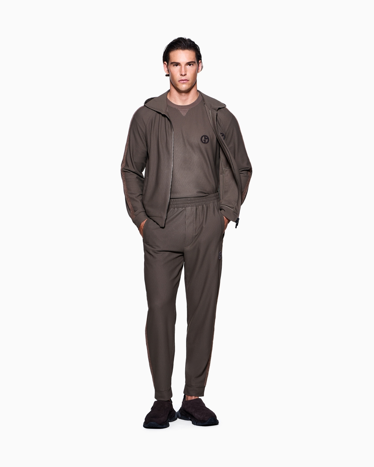 CREW-NECK T-SHIRT IN TECHNICAL WAFFLE FABRIC - 2
