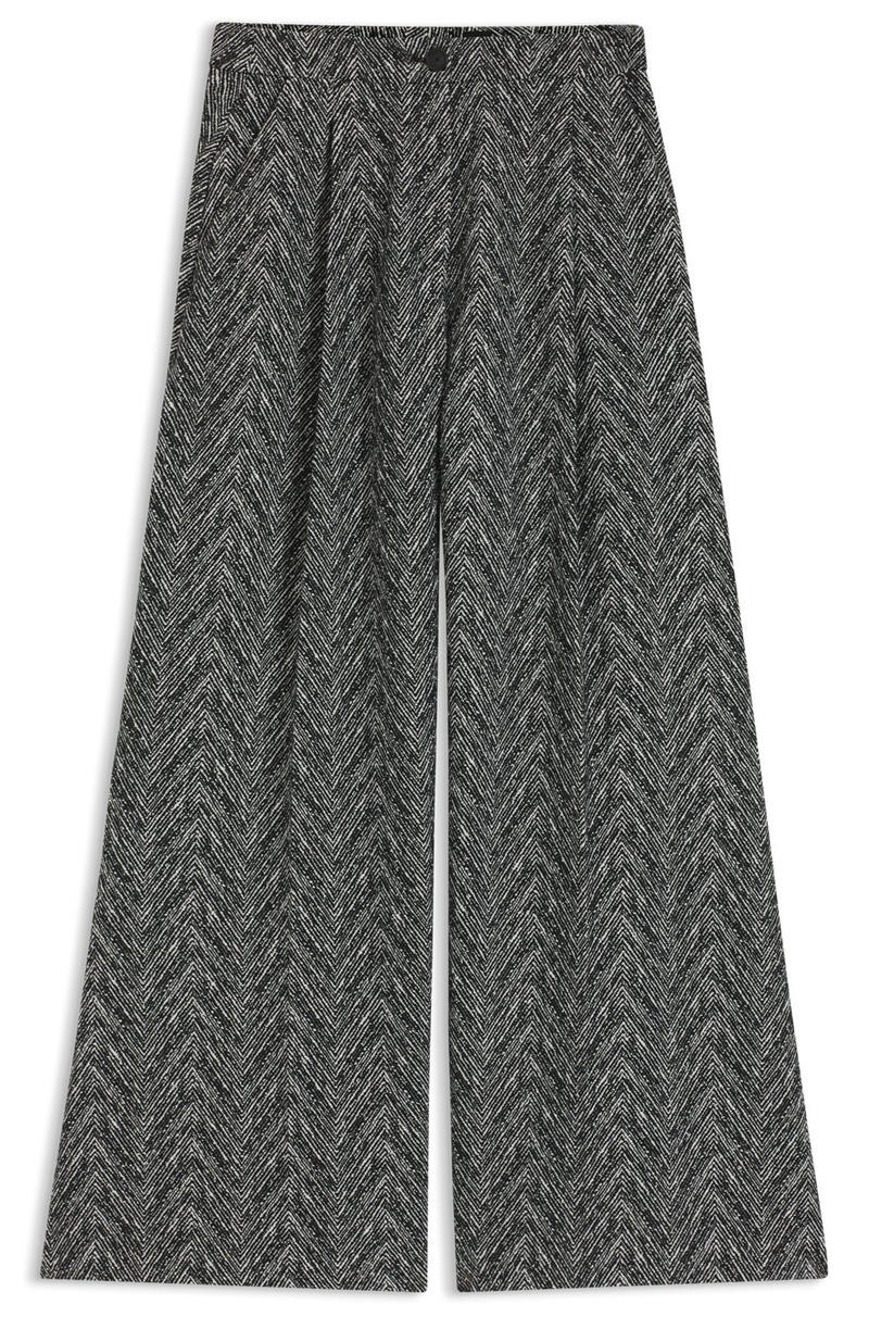 REGULAR-FIT WIDE-LEG TROUSERS IN HERRINGBONE TWEED 1
