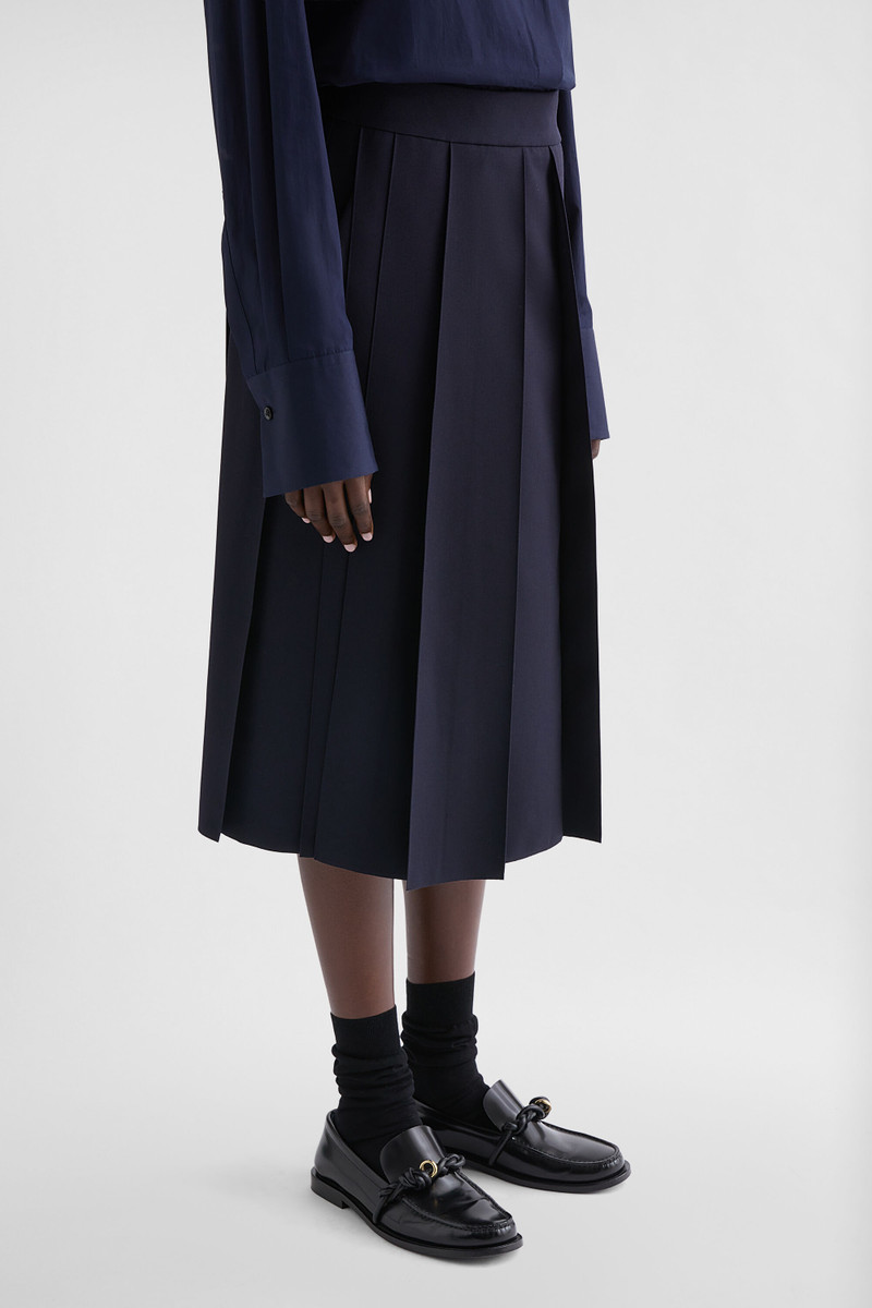 Wool Gabardine Pleated Skirt 4