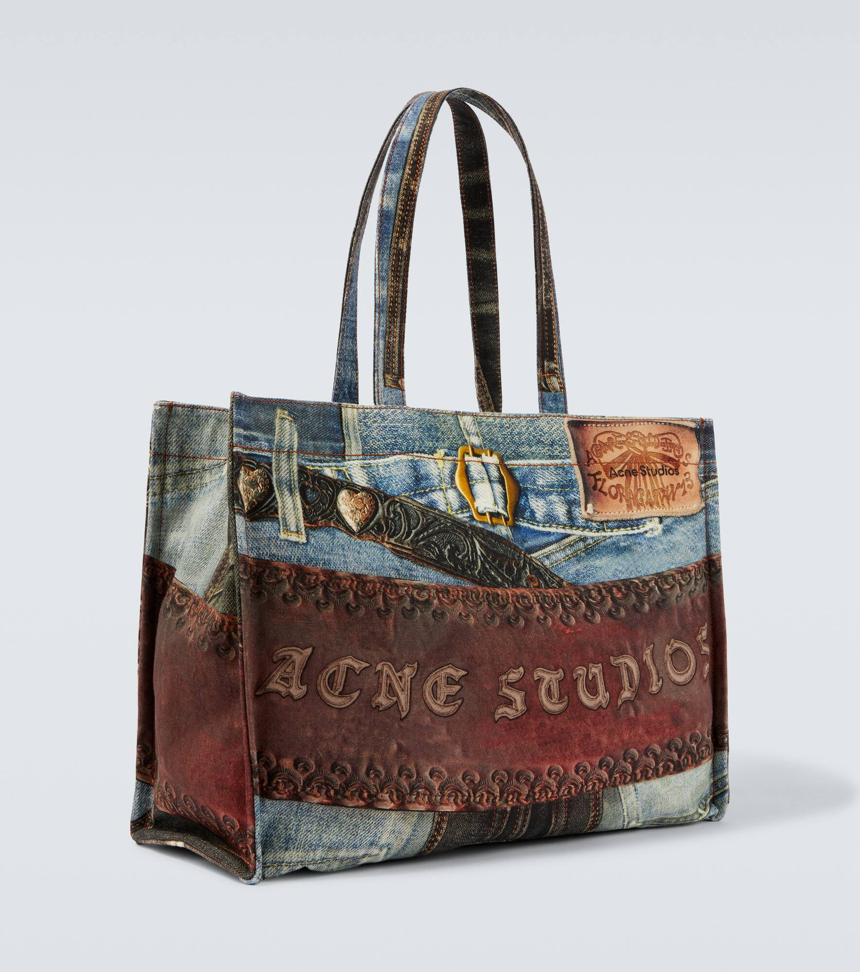 Logo trompe l'œil canvas tote bag - 5