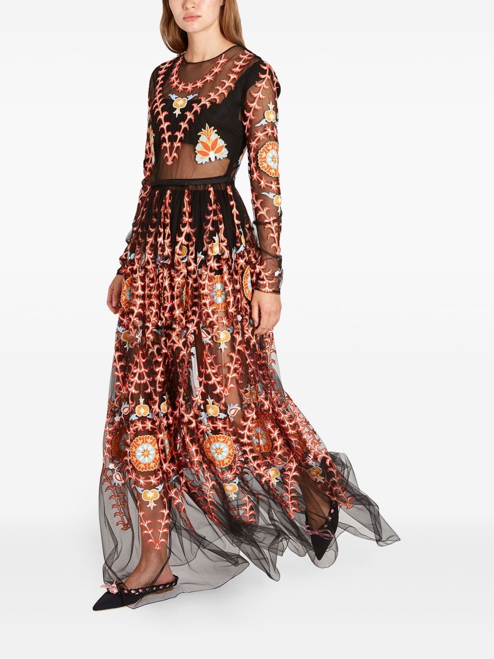 embroidered tulle dress - 4