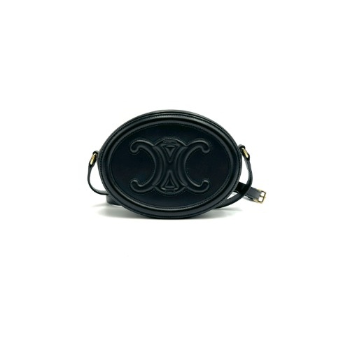 Celine Black Quilt Triomphe Oval Bag Large - 1