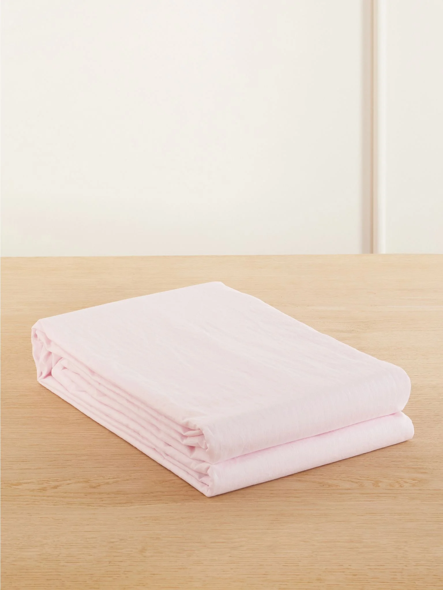 Striped organic cotton-percale queen duvet cover Baby pink - 1