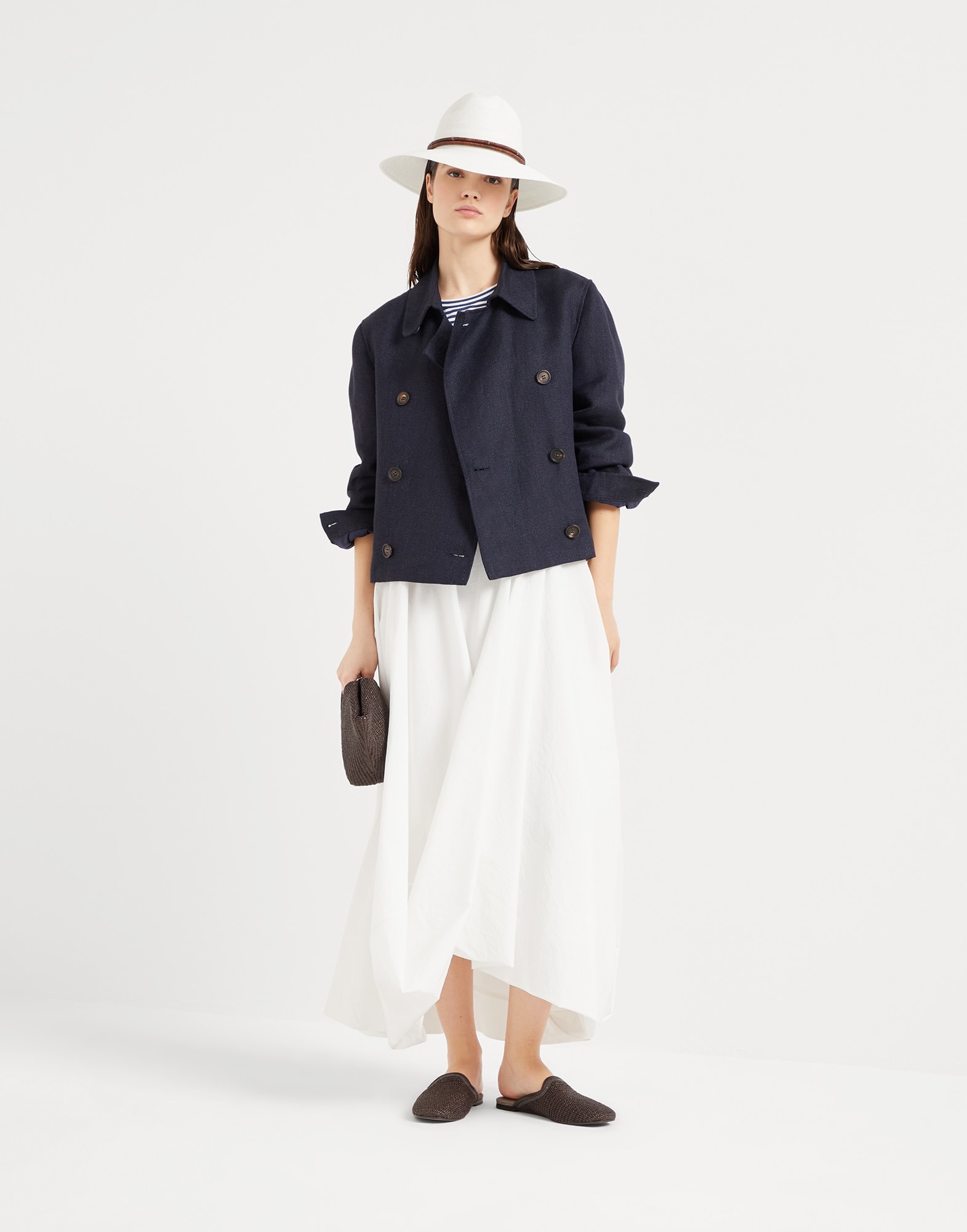 Techno cotton poplin bubble hem skirt - 4