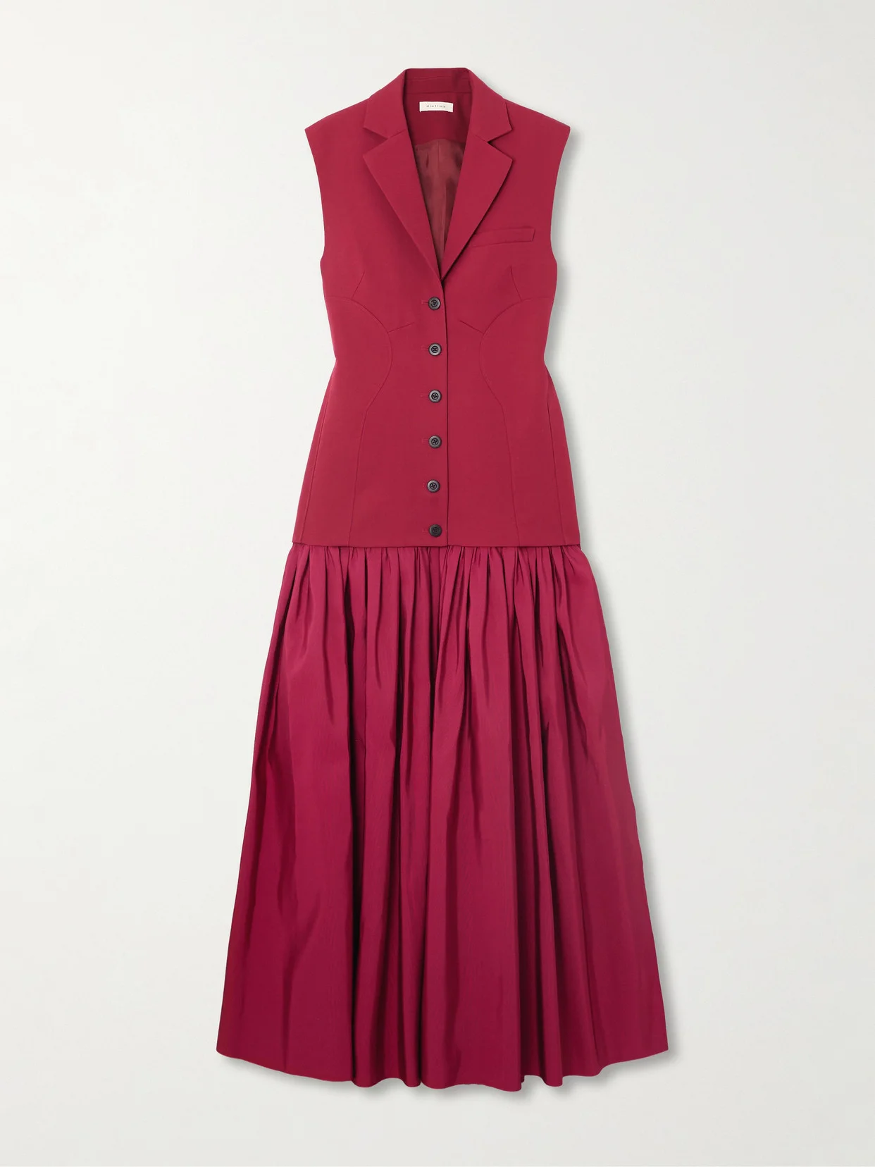 Convertible Wool-twill And Silk-faille Maxi Dress - 1