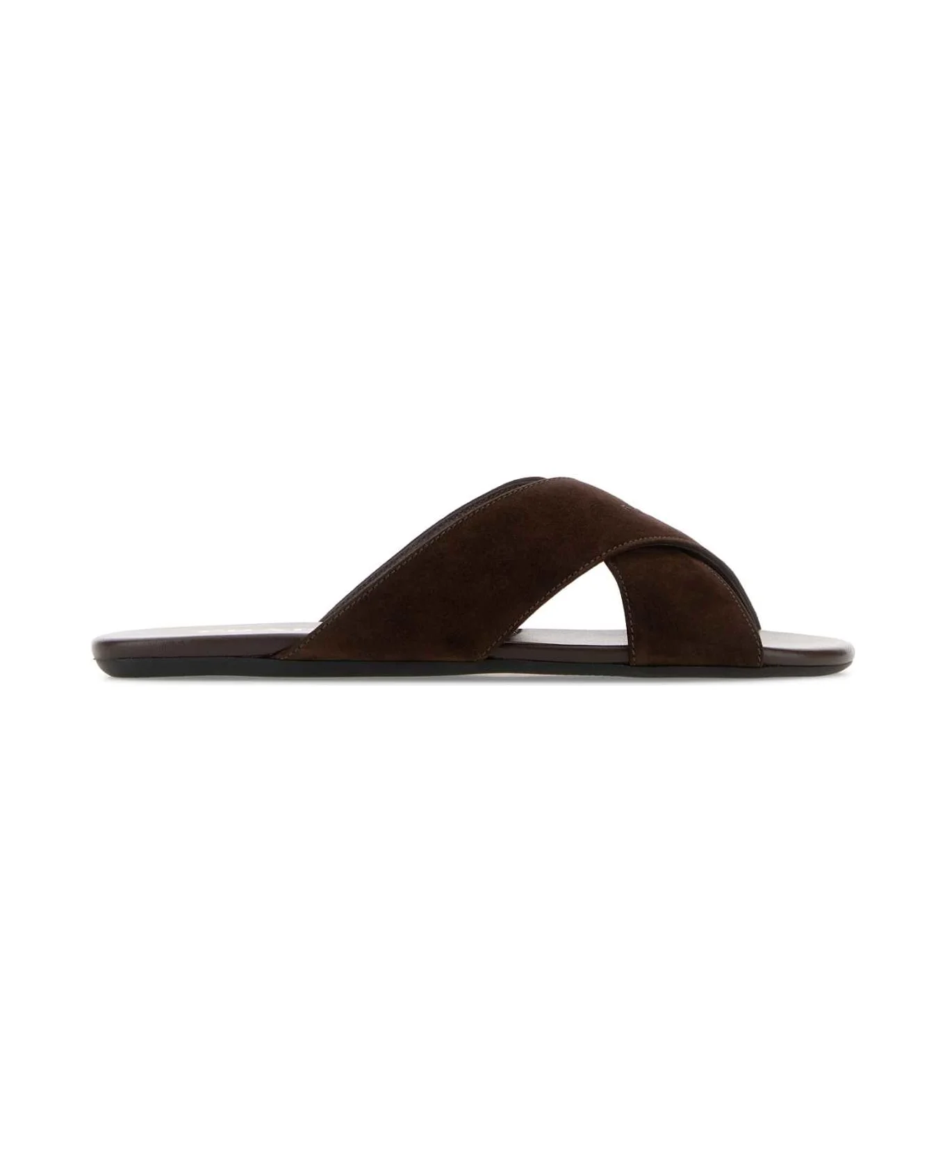 Brown Suede Slippers - 1