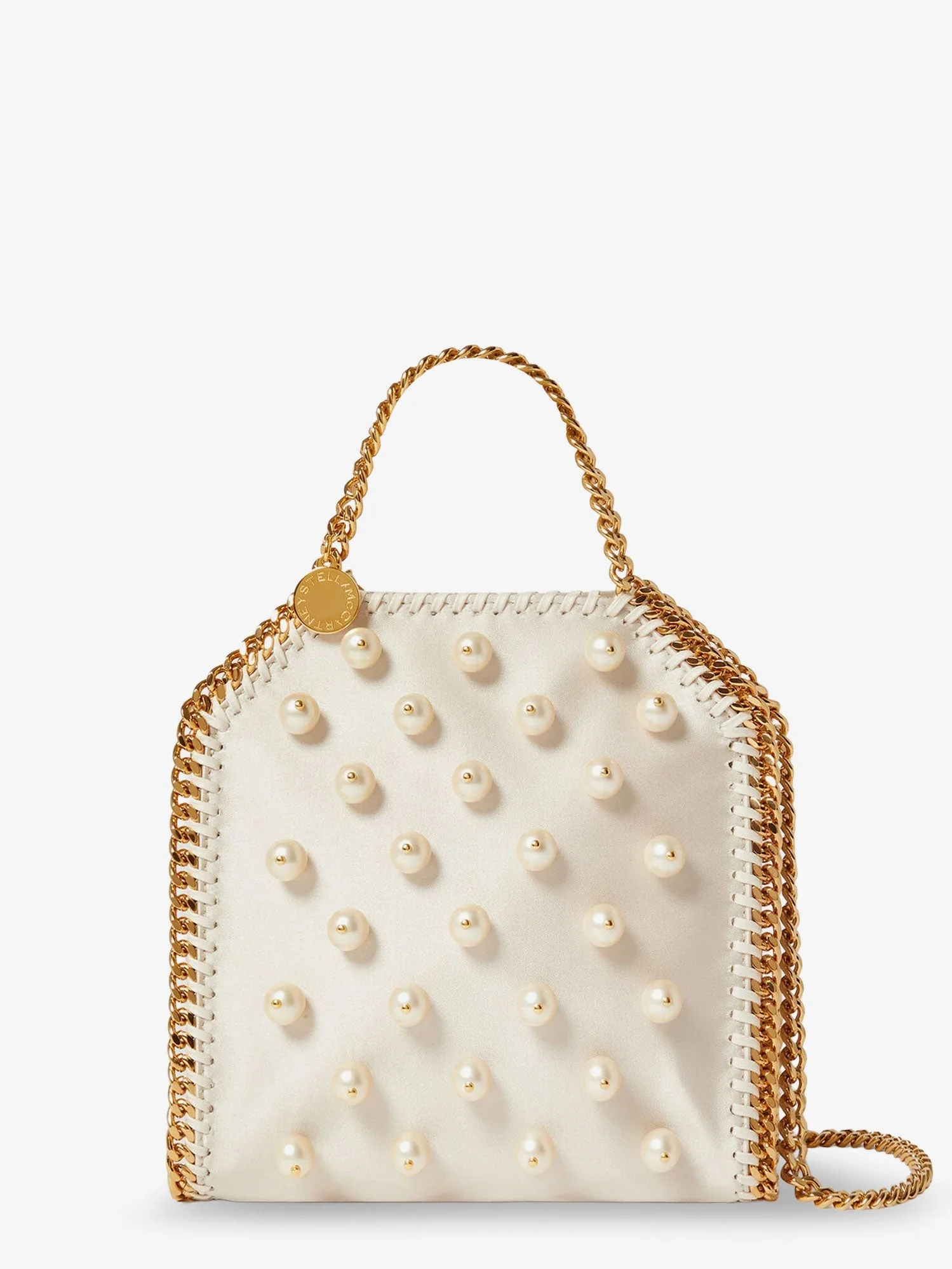 Stella Mccartney Women Falabella Satin Crossbody Bag With Vegan Pearl Detail - 1