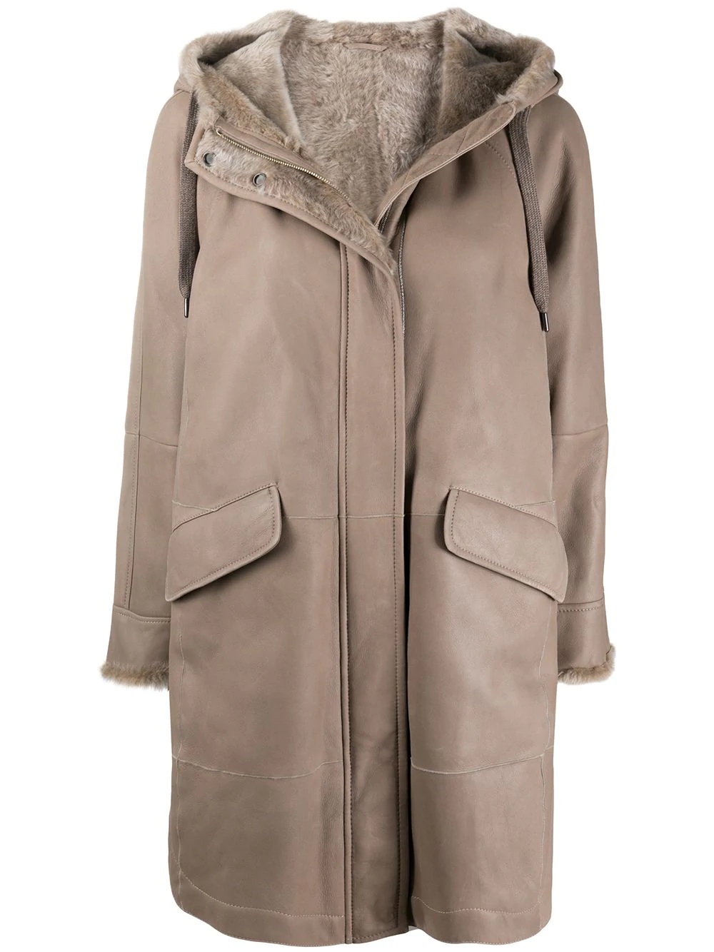 shearling-lined park coat - 1