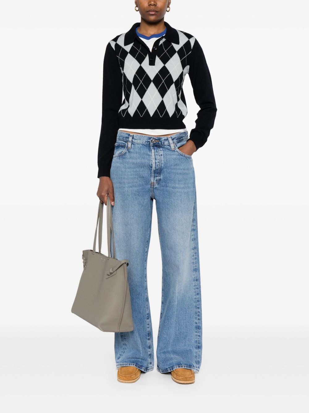 checked polo top - 2