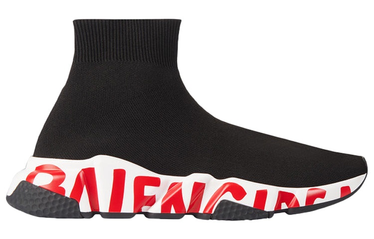 (WMNS) Balenciaga Speed Trainer 'Midsole Graffiti - Black Red' 605942W05GE1095 - 2