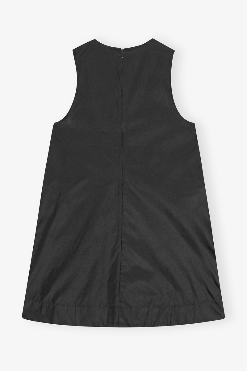 GANNI BLACK DUCHESSE NYLON MINI DRESS outlook