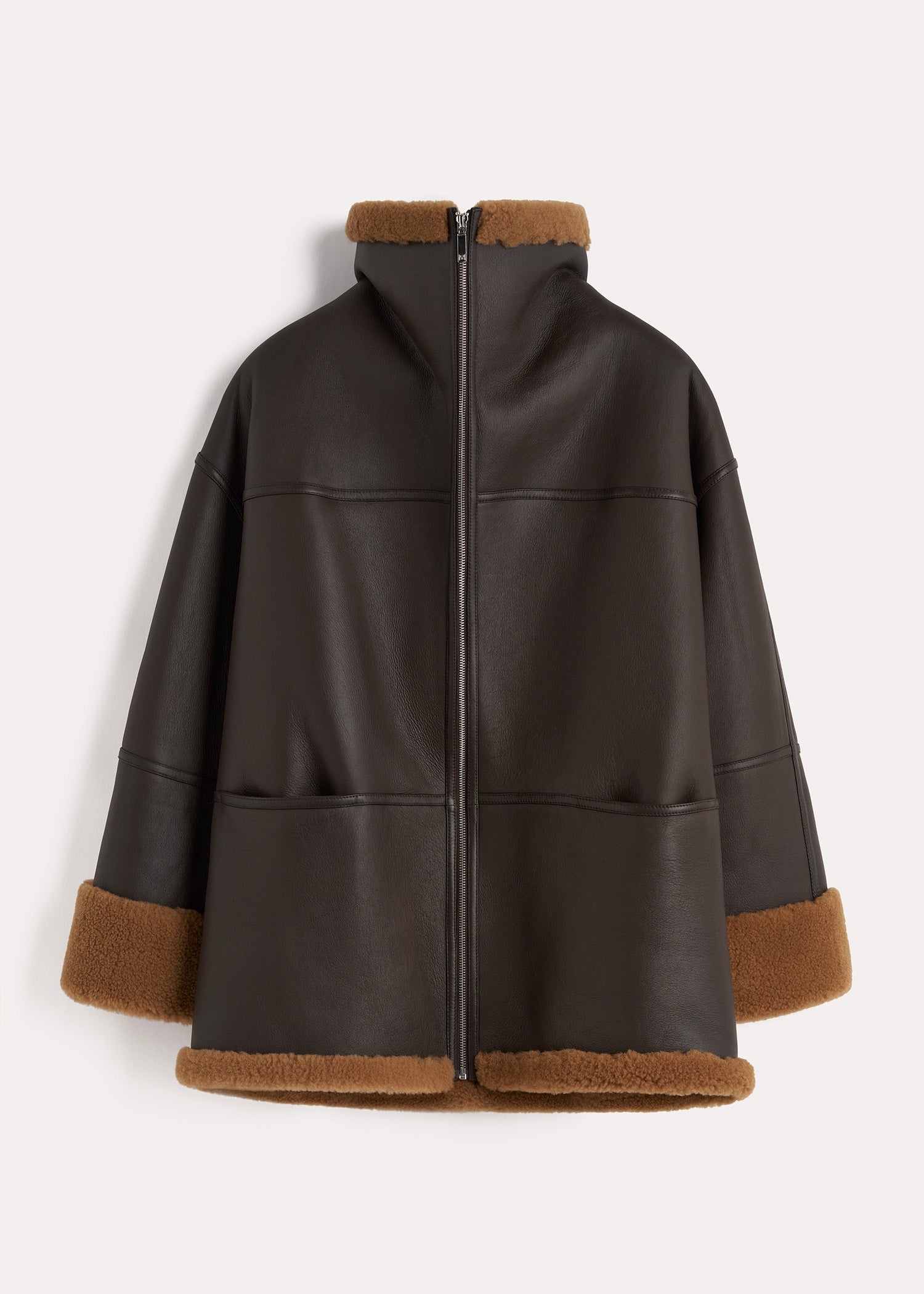 Signature shearling jacket chocolate - 1