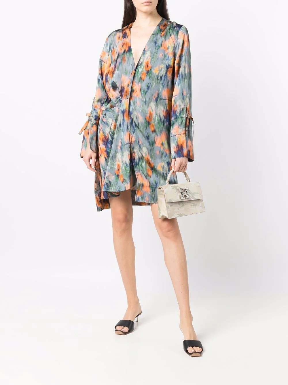 abstract-print draped dress - 2