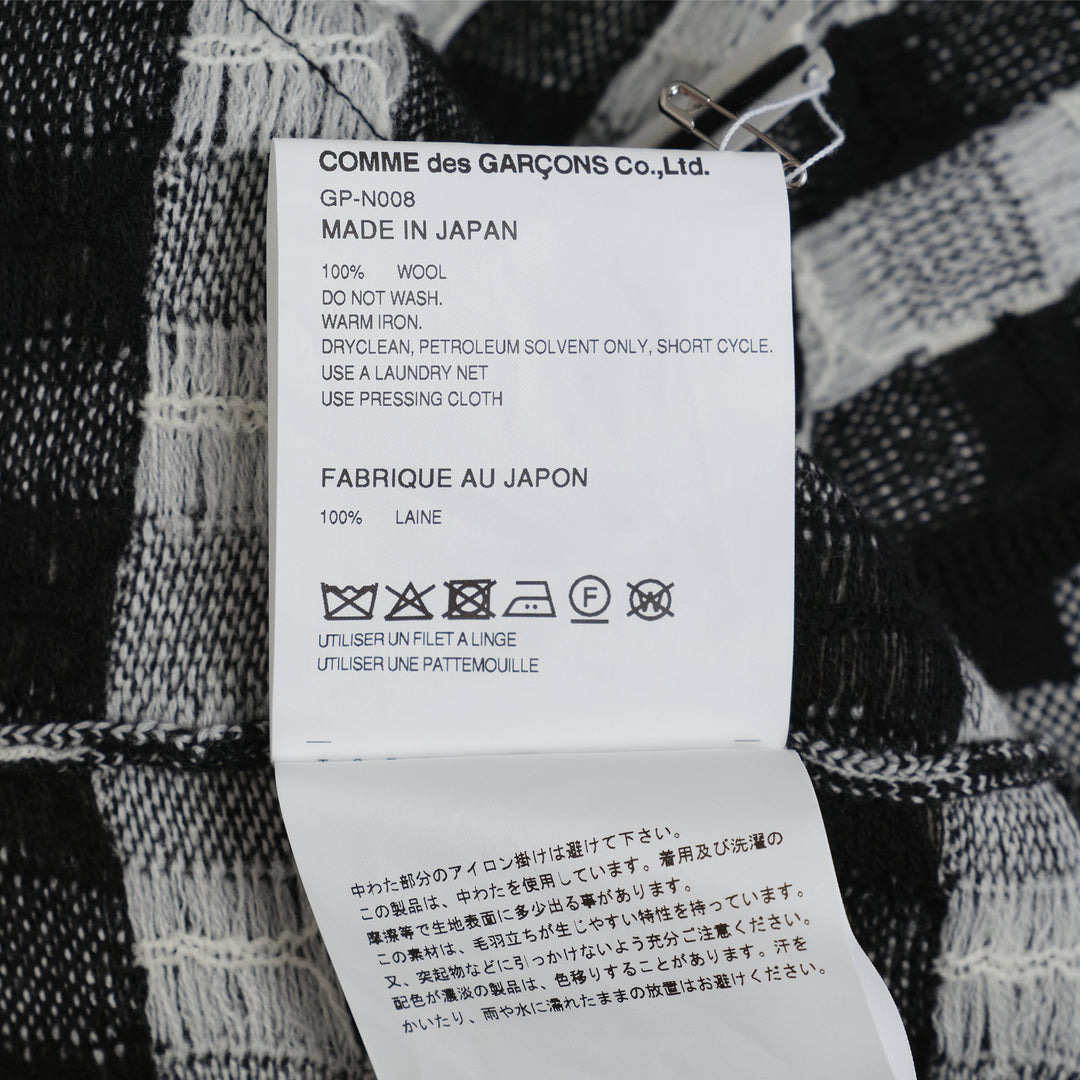 Worsted Wool Jacquard Gingham Knit Top - 3