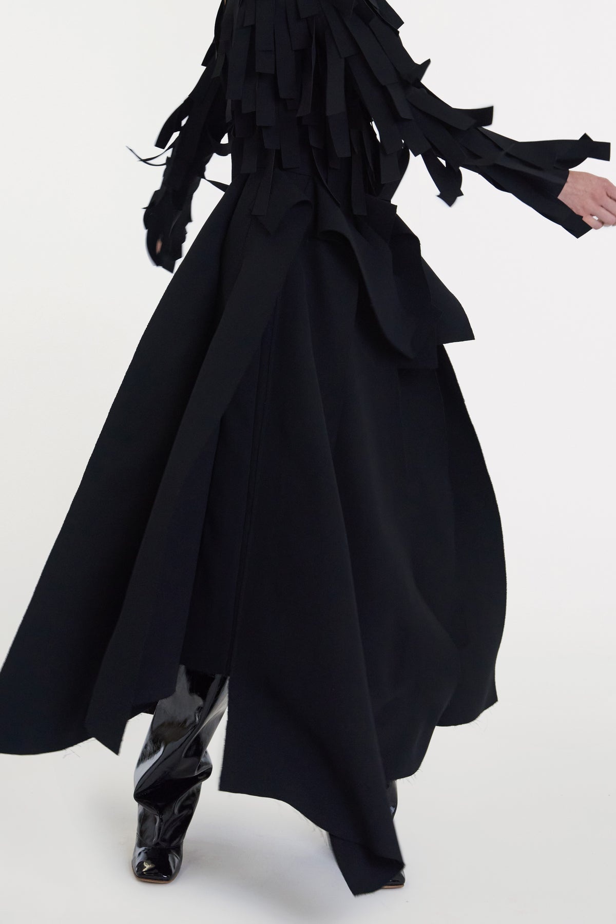 MULTIPLE ASYMMETRIC PANELS SKIRT BLACK - 12