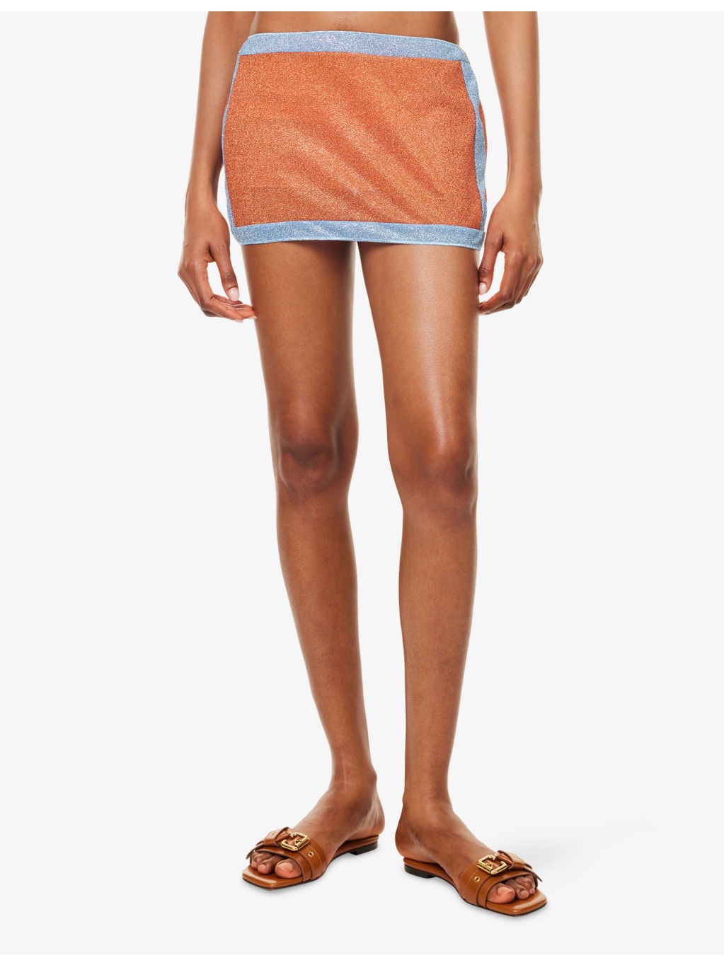 Lumiere Bi-Color Metallic Woven Mini Skirt - 3