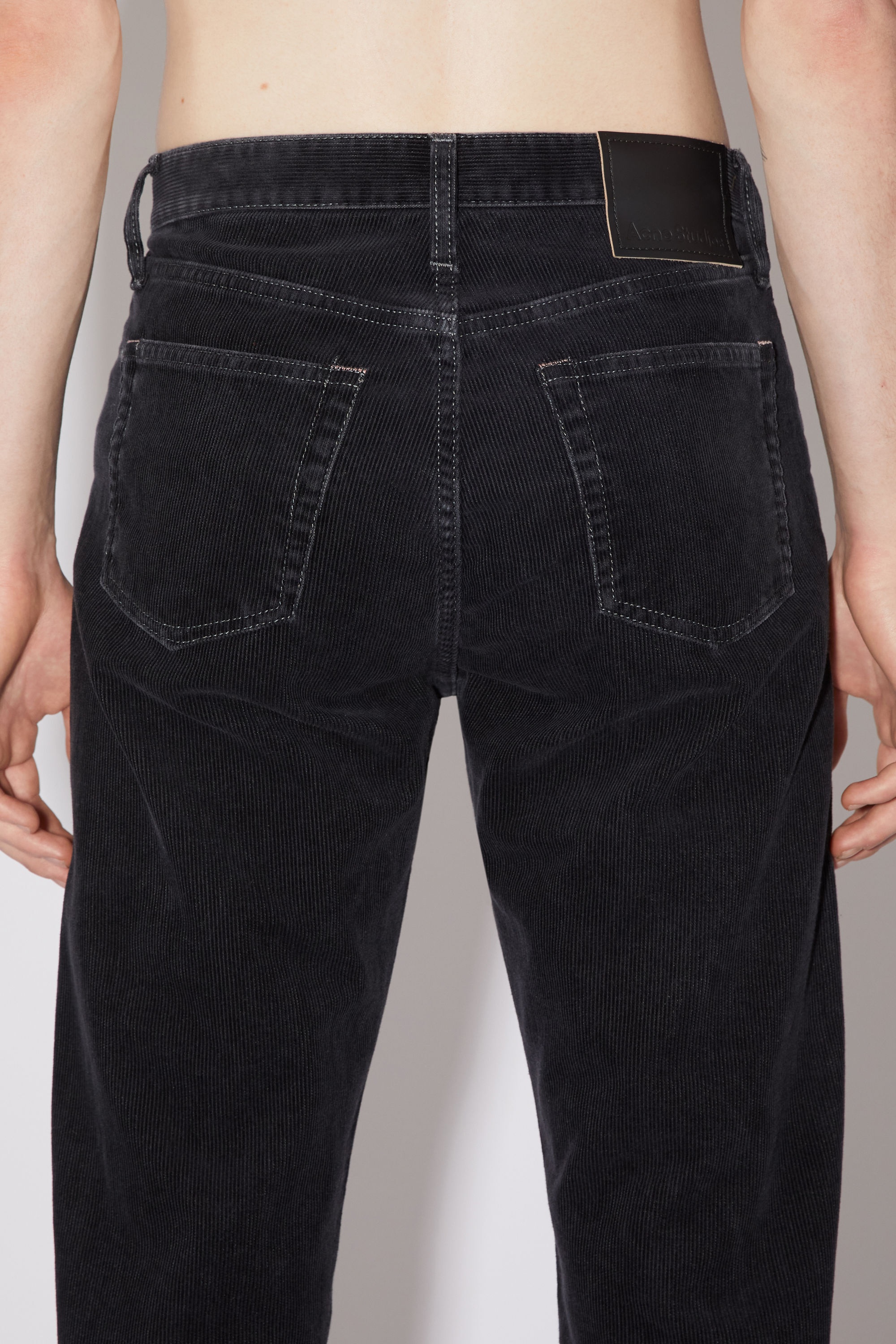 Straight fit corduroy trousers - Black - 6