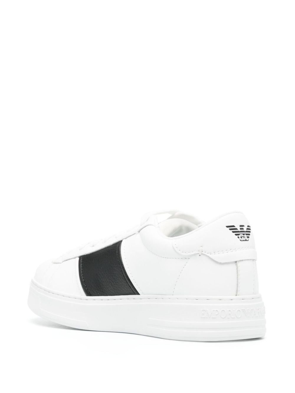 logo-printed leather sneakers - 3