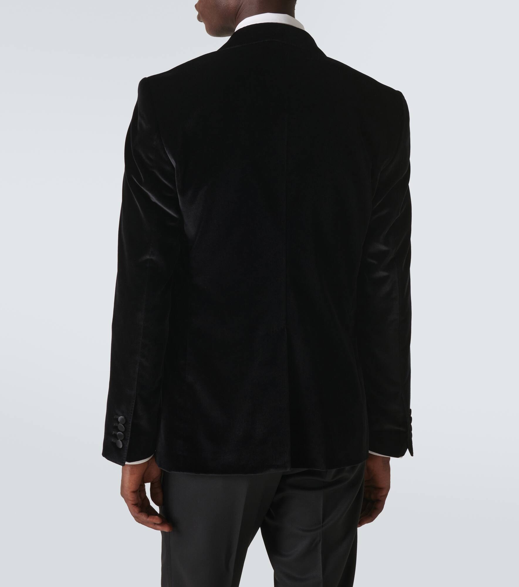 Cotton and silk-blend velvet tuxedo jacket - 4