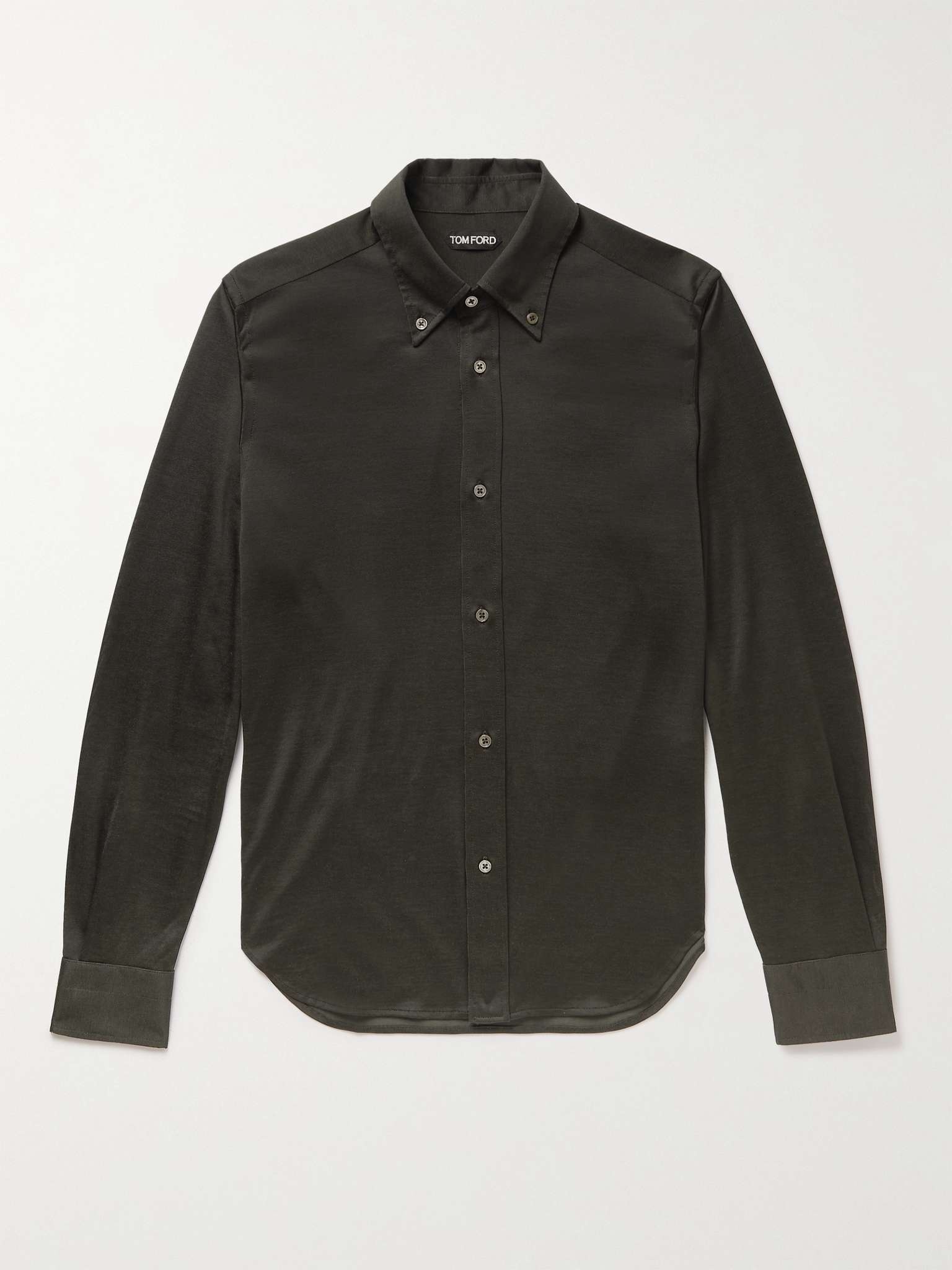 Button-Down Collar Jersey Shirt - 1