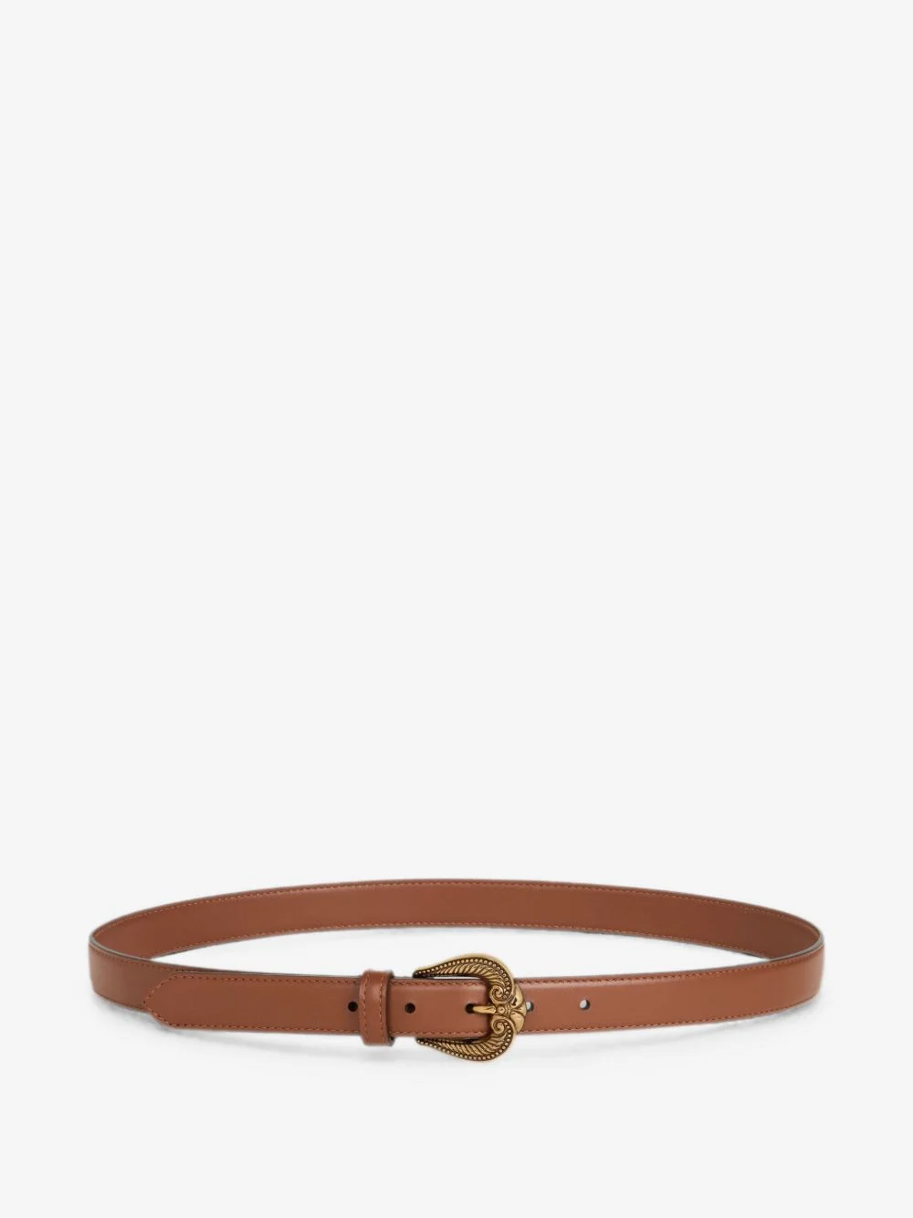 leather belt with Paisley buckle - 1