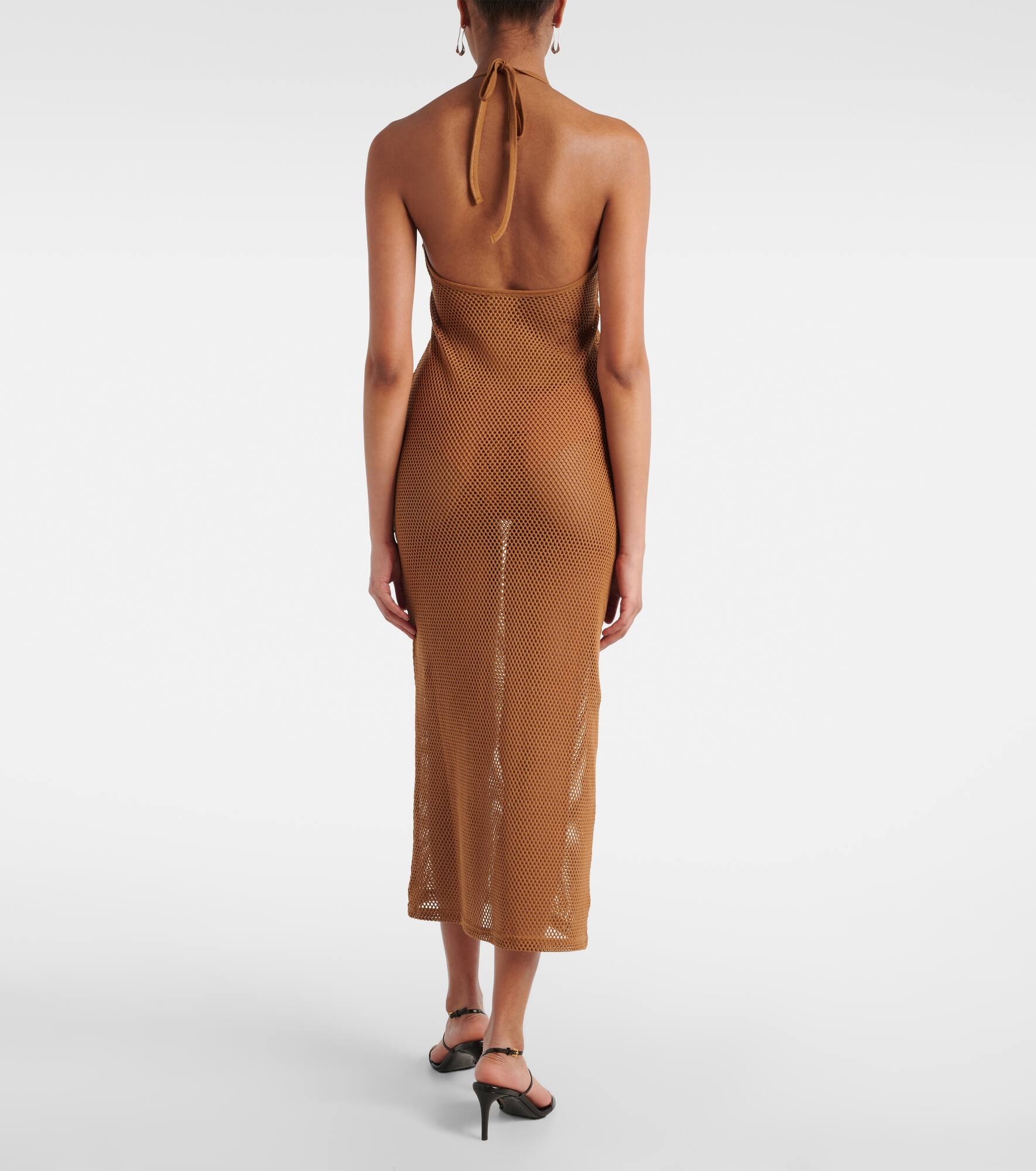 Sheer cotton mesh midi dress - 3