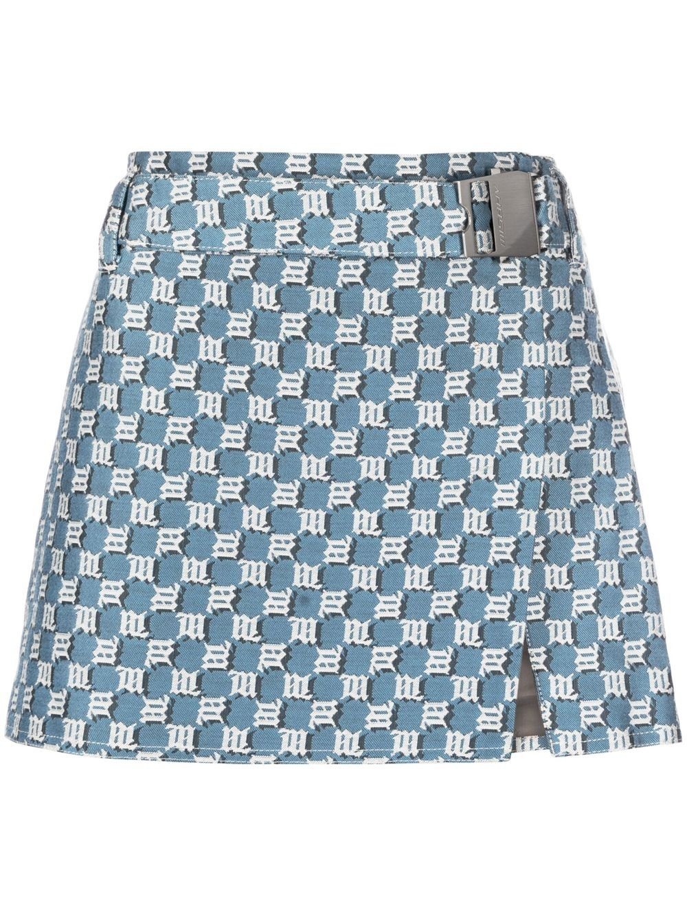 monogram jacquard mini skirt - 1