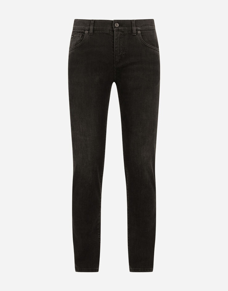 Black wash skinny stretch jeans 1