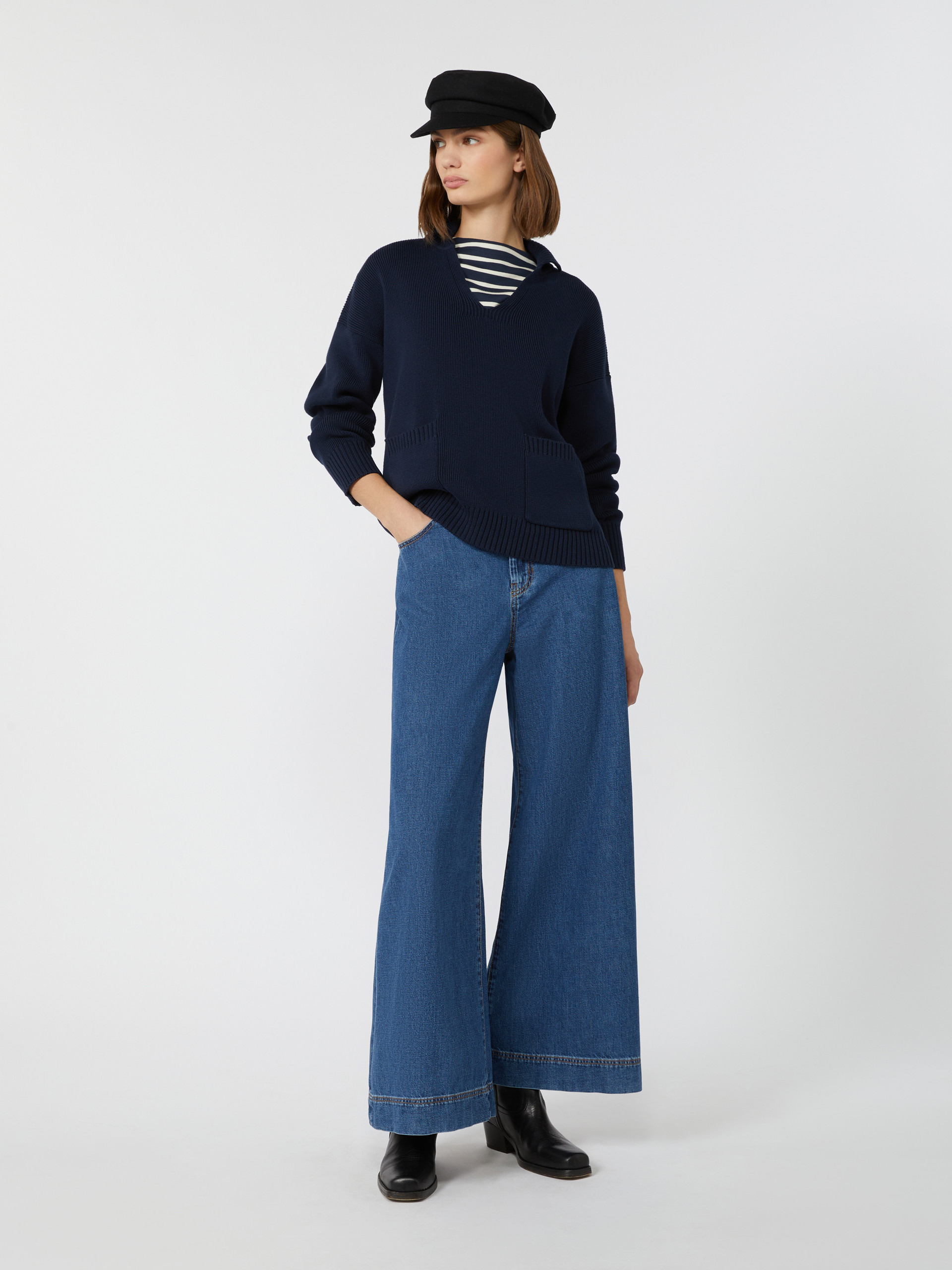 SALOON Cotton yarn polo sweater - 2