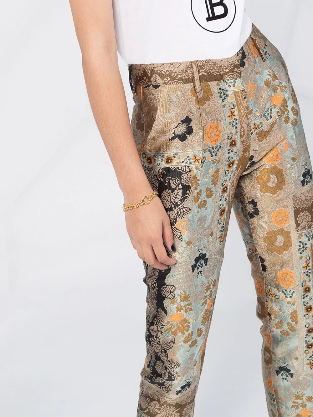 embroidered paisley trousers - 3