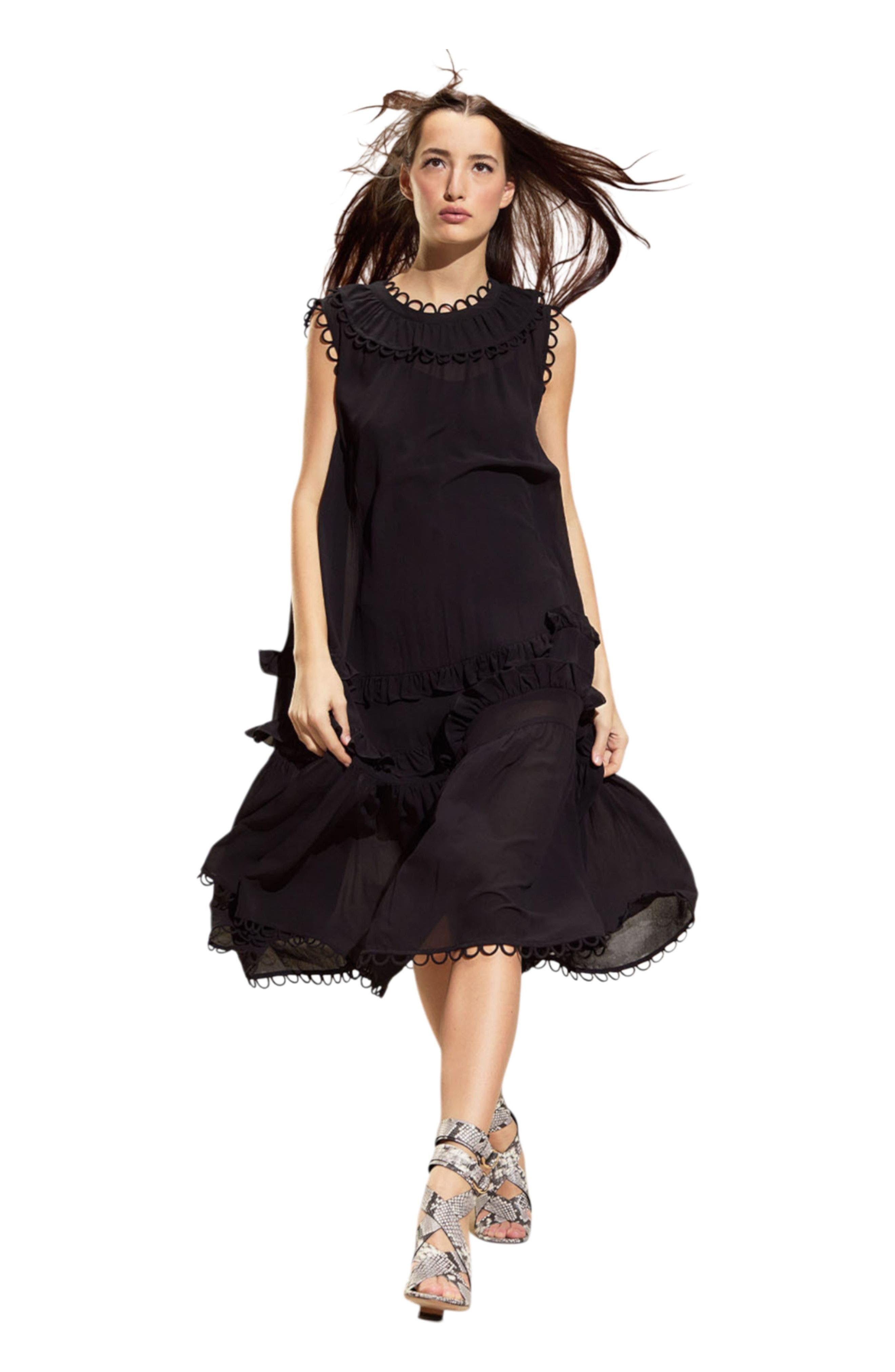 Cynthia Rowley Annabelle Sleeveless Midi Dress in Black at Nordstrom - 1