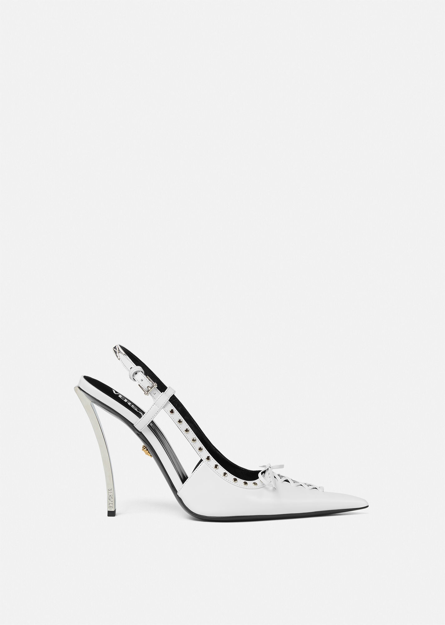 Laced Pin-Point Slingback Pumps - 1