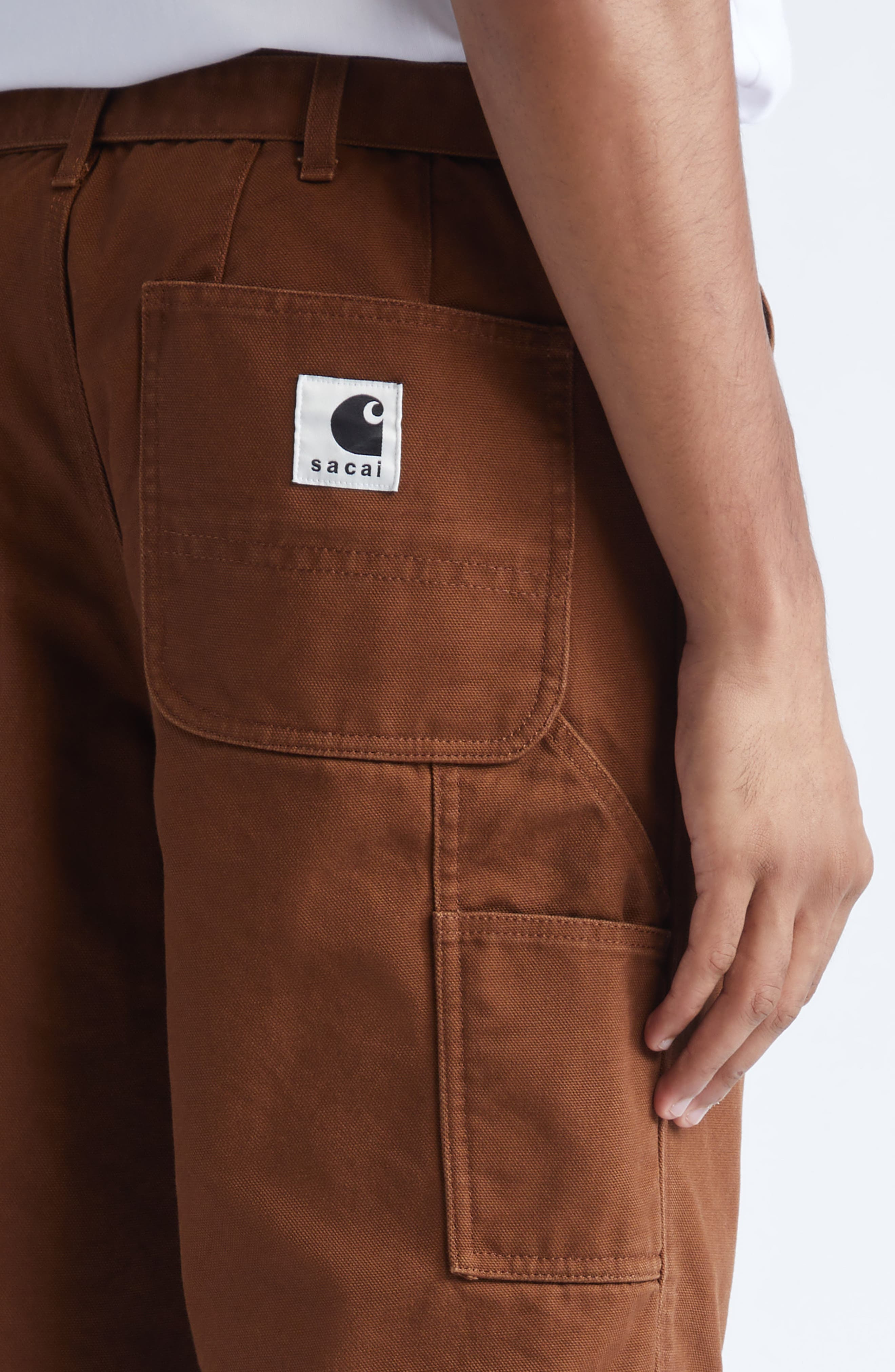 Sacai Carhartt WIP Duck Canvas Carpenter Pants in Dark Beige at Nordstrom - 5
